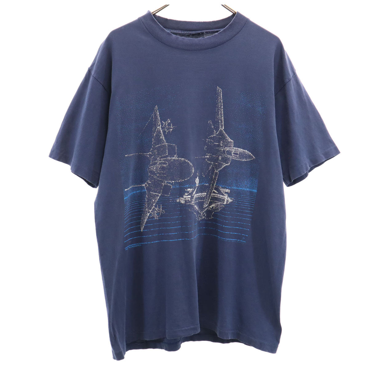 VINTAGE ヴィンテージ 80s F14 BLACKBIRD トムキャット 戦闘機 半袖 両面プリント Tシャツ ネイビー シングルステッチ メンズ