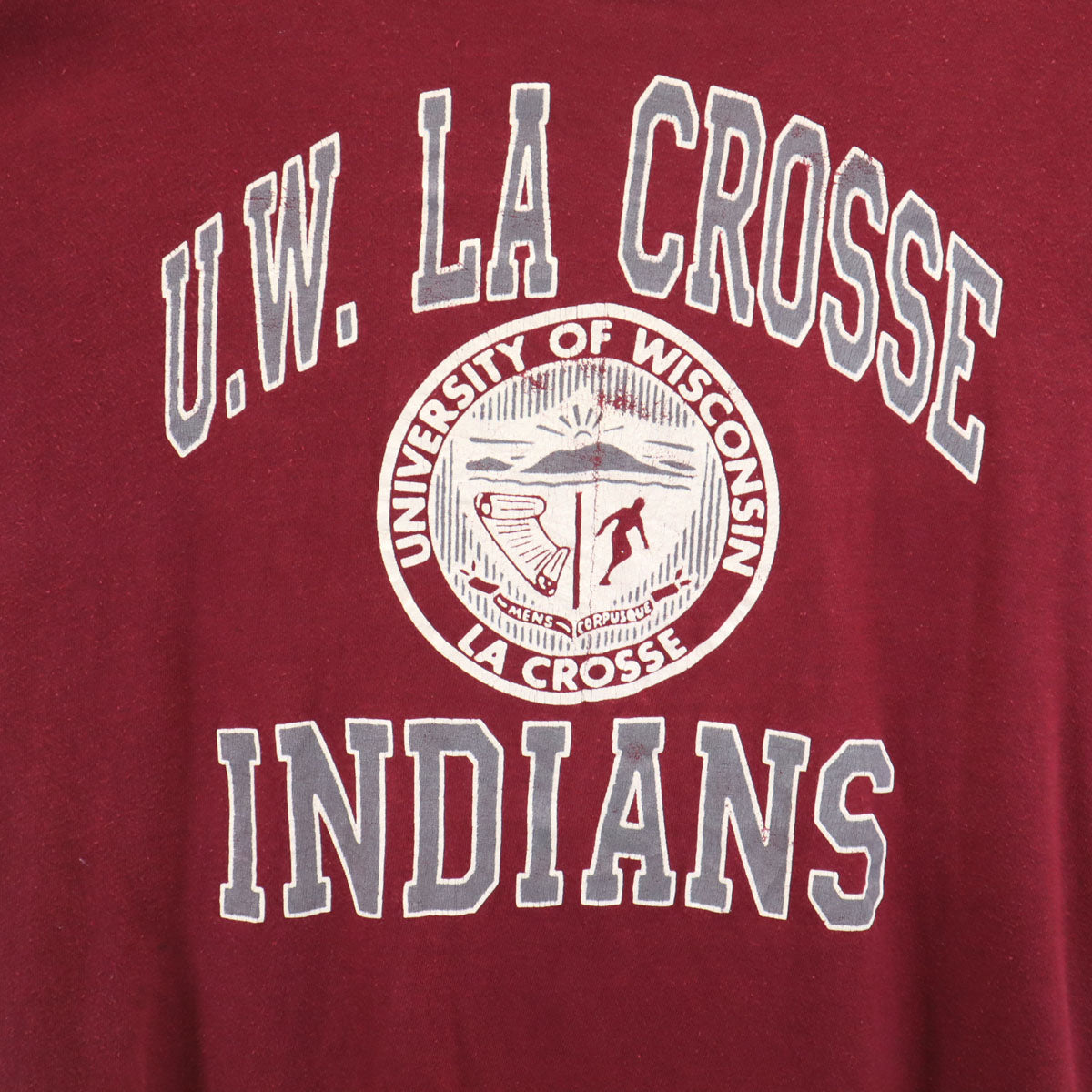 ARTEX アルテックス 70s ヴィンテージ USA製 半袖 カレッジ 3段プリント Tシャツ XL レッド ウィスコンシン大学 シングルステッチ メンズ