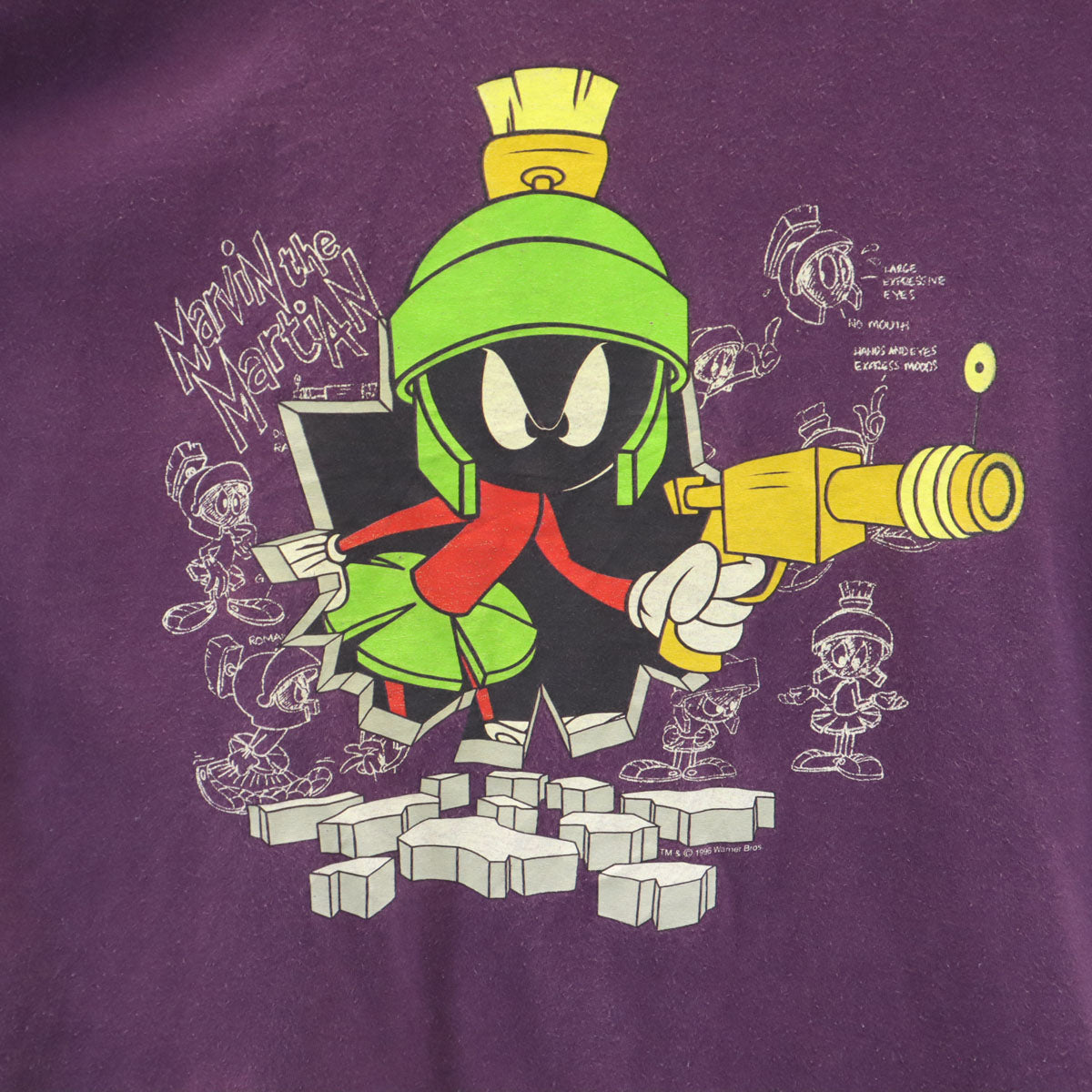 LOONEY TUNES ルーニーテューンズ 90s オールド オーストラリア製 マービンザマーシャン 半袖 シングルステッチ Tシャツ L パープル ワーナーブラザーズ メンズ