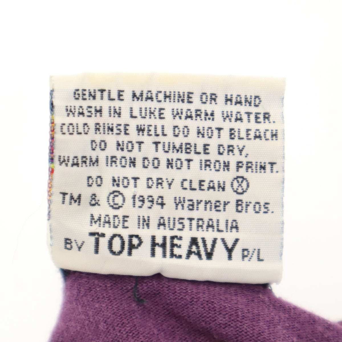 LOONEY TUNES ルーニーテューンズ 90s オールド オーストラリア製 マービンザマーシャン 半袖 シングルステッチ Tシャツ L パープル ワーナーブラザーズ メンズ