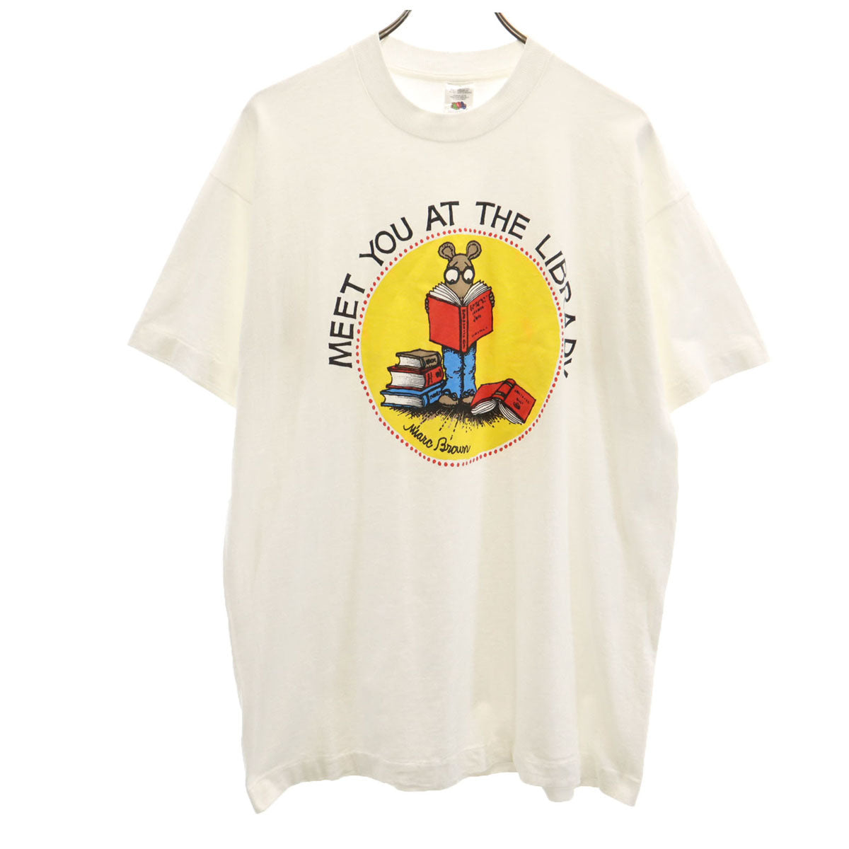 FRUIT OF THE LOOM フルーツオブザルーム 90s オールド 半袖 Tシャツ XL ホワイト Marc Brown シングルステッチ メンズ