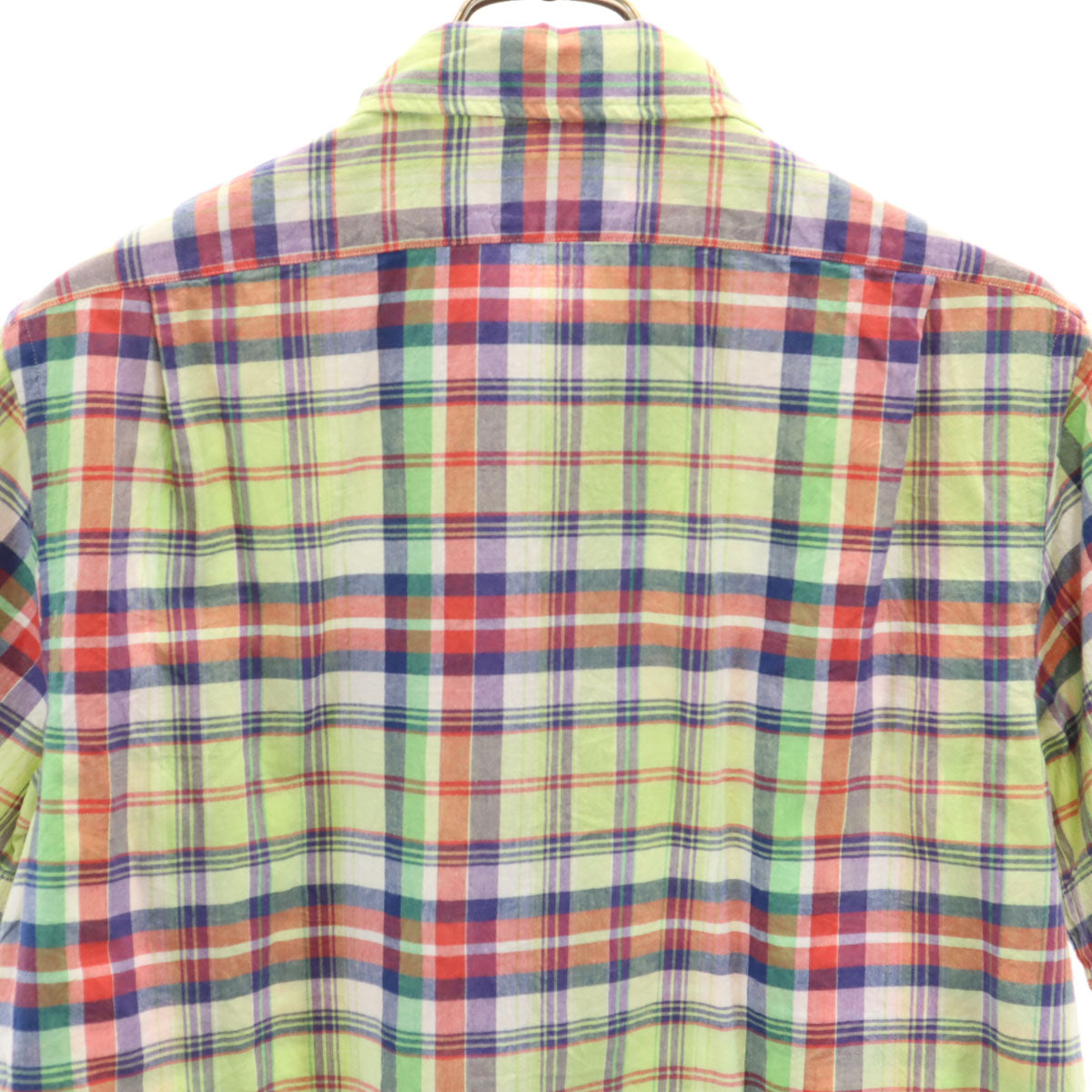 Polo by Ralph Lauren ポロバイラルフローレン 開襟 オープンカラー チェック柄 半袖 ボックスシルエット コットンシャツ S メンズ