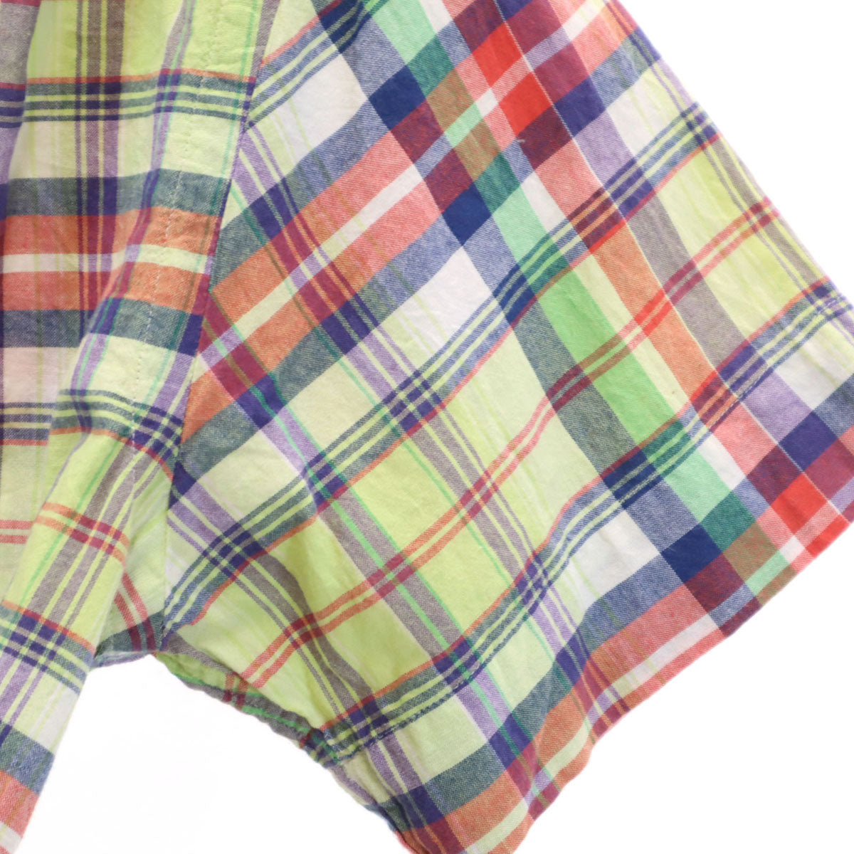 Polo by Ralph Lauren ポロバイラルフローレン 開襟 オープンカラー チェック柄 半袖 ボックスシルエット コットンシャツ S メンズ