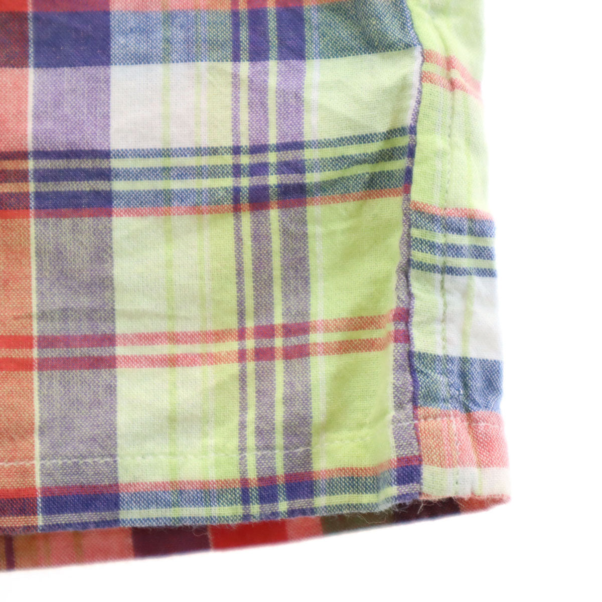 Polo by Ralph Lauren ポロバイラルフローレン 開襟 オープンカラー チェック柄 半袖 ボックスシルエット コットンシャツ S メンズ