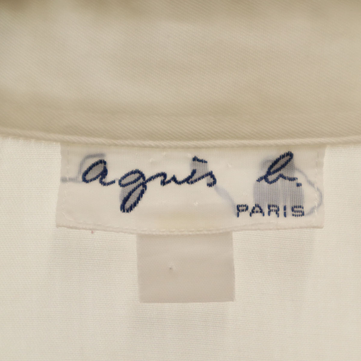 agnes b. アニエスベー 日本製 長袖 コットンシャツ ホワイト レディース
