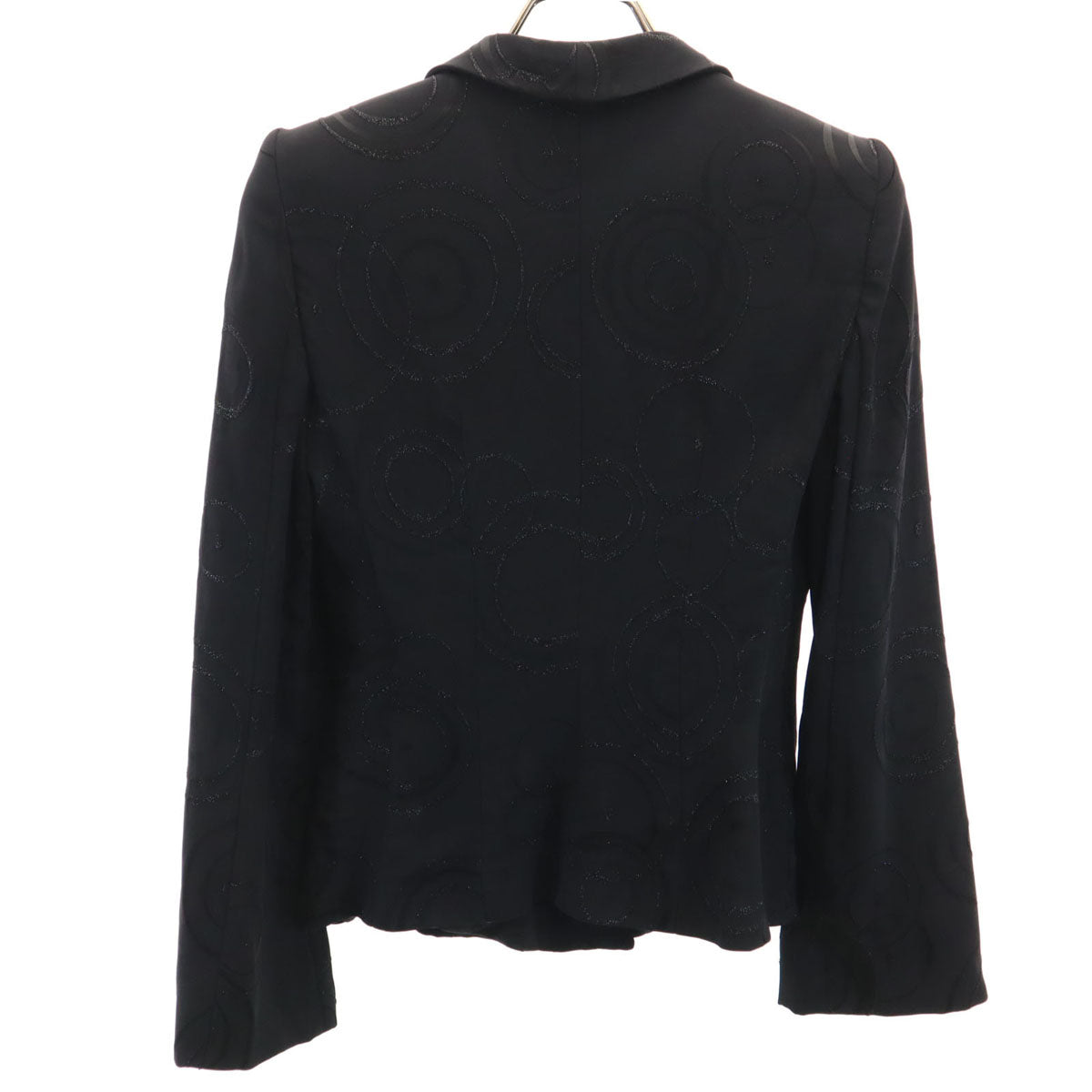 Emporio Armani エンポリオアルマーニ イタリア製 サークル柄 テーラードジャケット 40 ブラック レディース