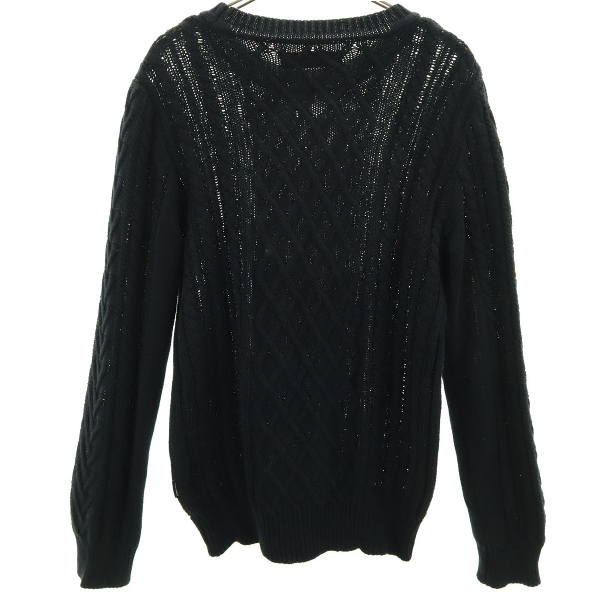 1piu1uguale3 RELAX ウノピゥウノウグァーレトレ リラックス 長袖 アラン ニット S ブラック セーター メンズ