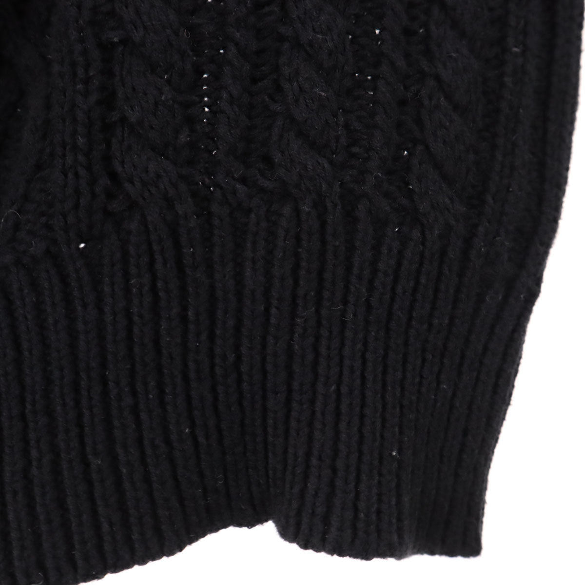 1piu1uguale3 RELAX ウノピゥウノウグァーレトレ リラックス 長袖 アラン ニット S ブラック セーター メンズ