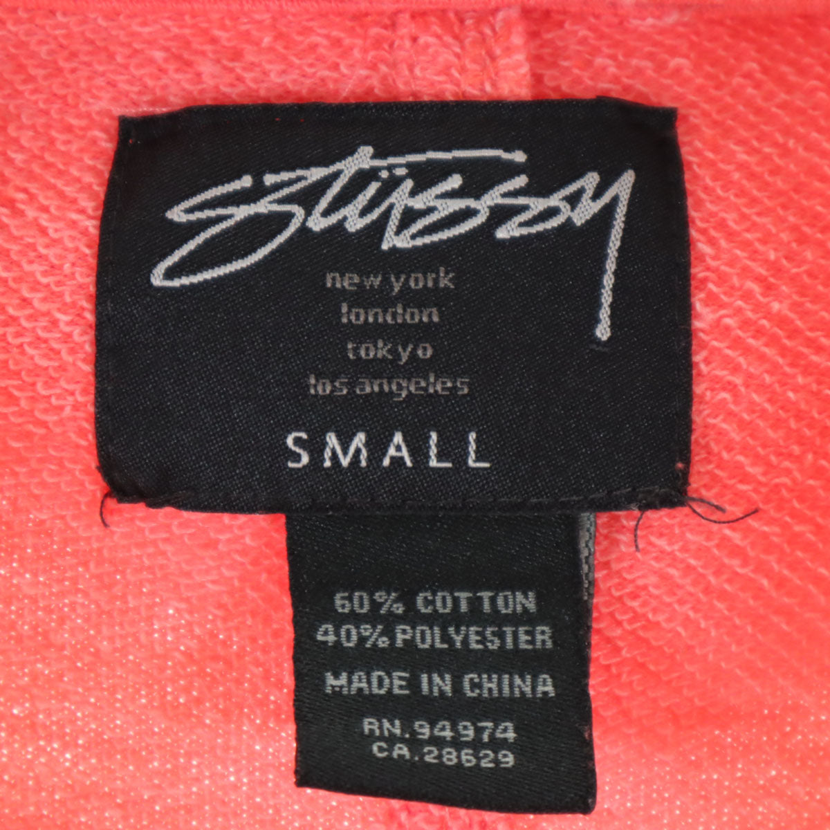 STUSSY ステューシー 7分袖 スウェット ブルゾン S ピンク ジャケット レディース