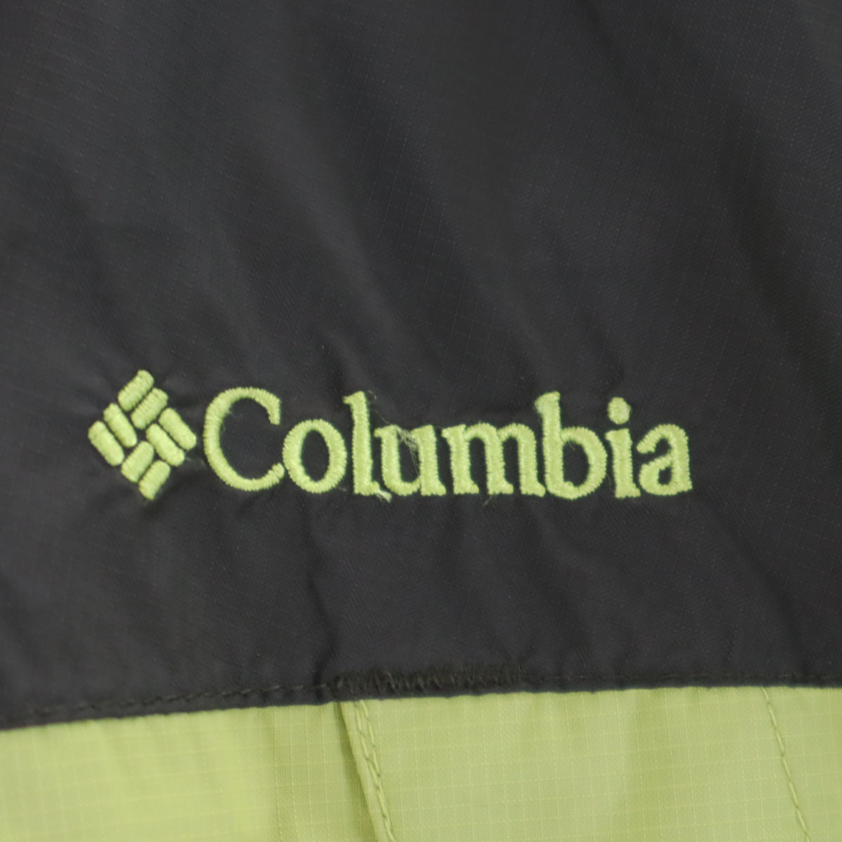 Columbia コロンビア PL0085 グラスバレー レインジャケット L 黄緑 アウトドア OMNI-TECH 収納袋付き レディース