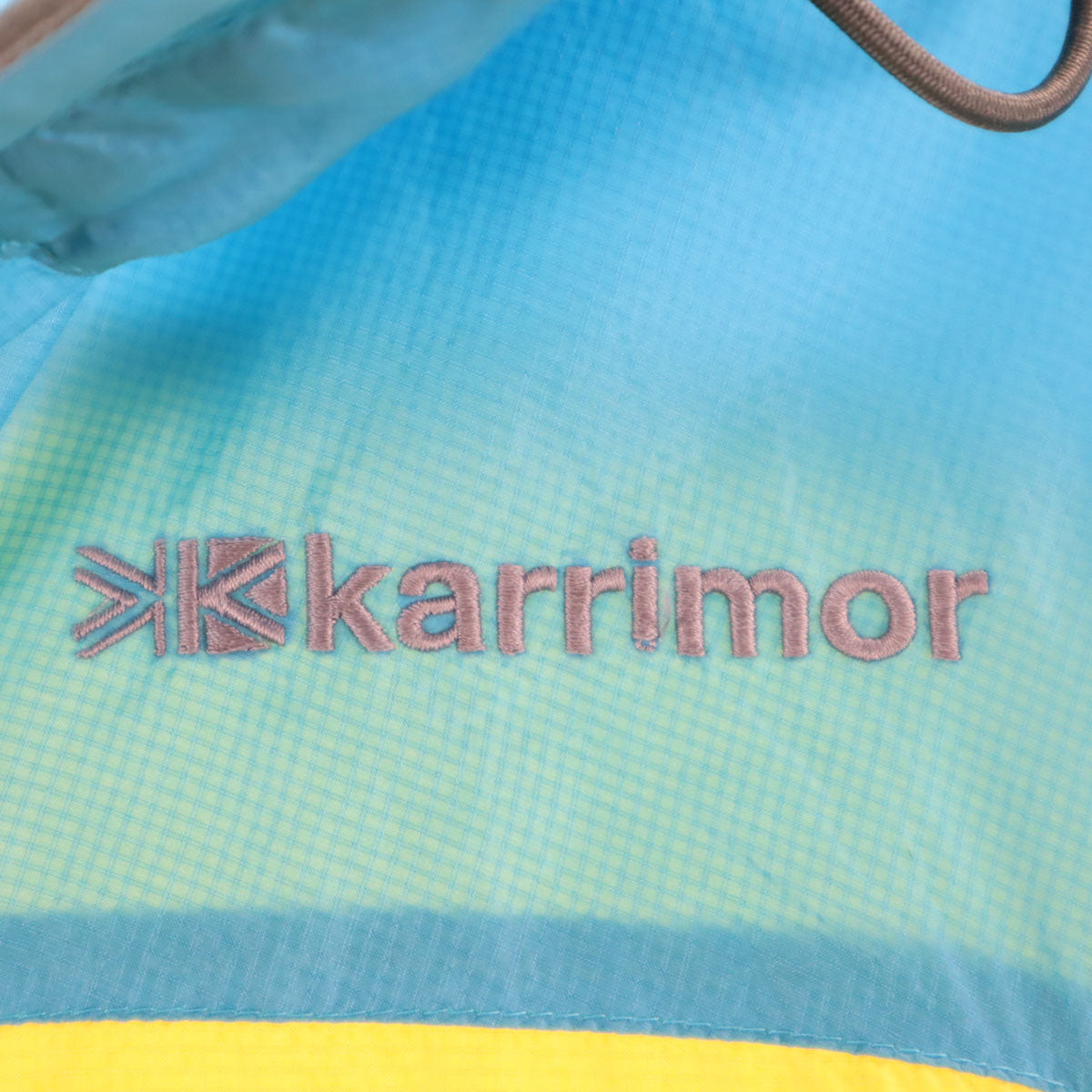 Karrimor カリマー バイカラー ナイロンジャケット S ブルー系×イエロー アウトドア 収納袋付き レディース