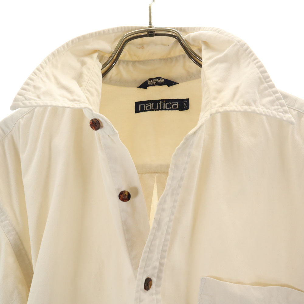 NAUTICA ノーティカ 90s 日本製 オールド 長袖 シャツ L アイボリー メンズ