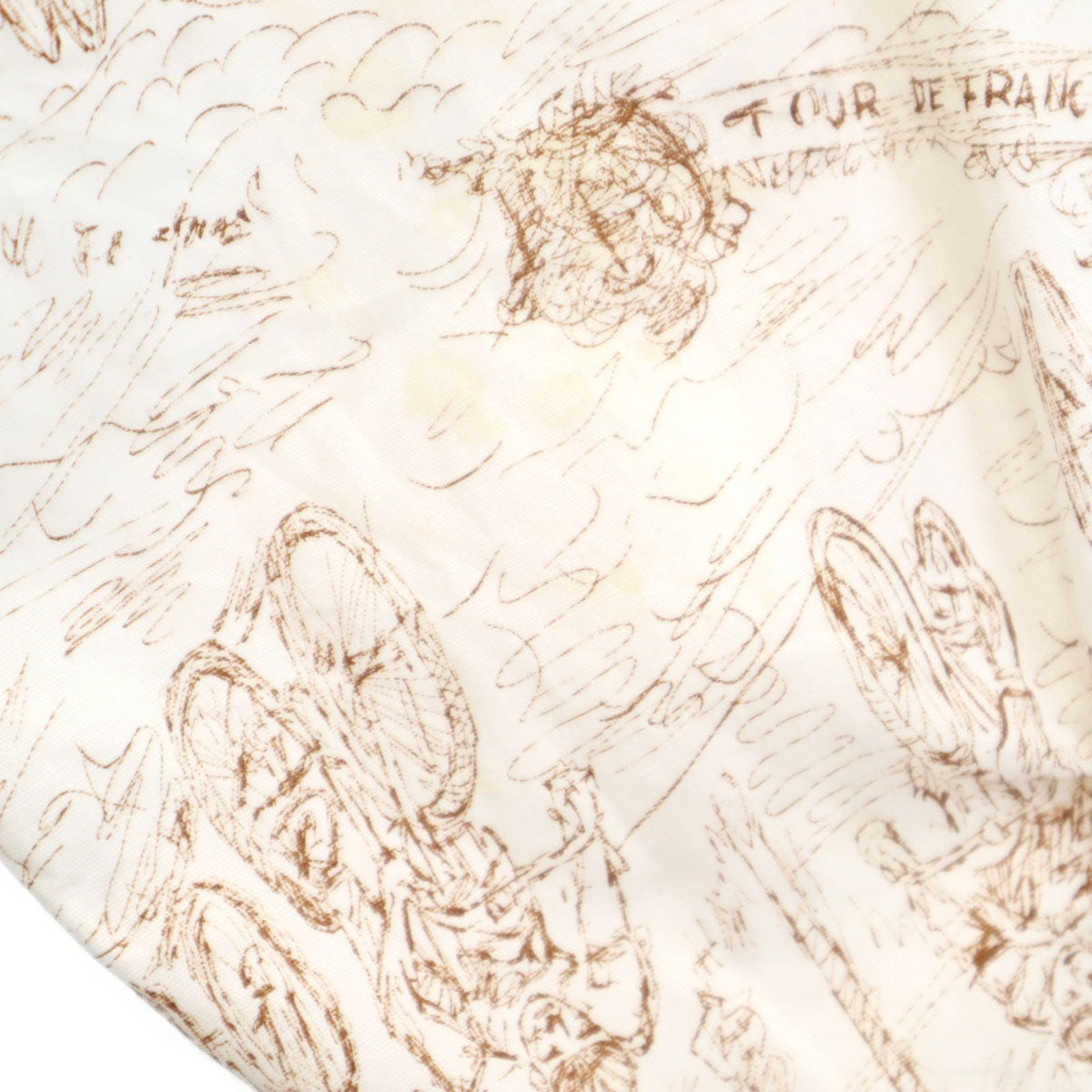 70s ヴィンテージ USA製 衿芯 総柄 長袖 コットンシャツ M ホワイト メンズ