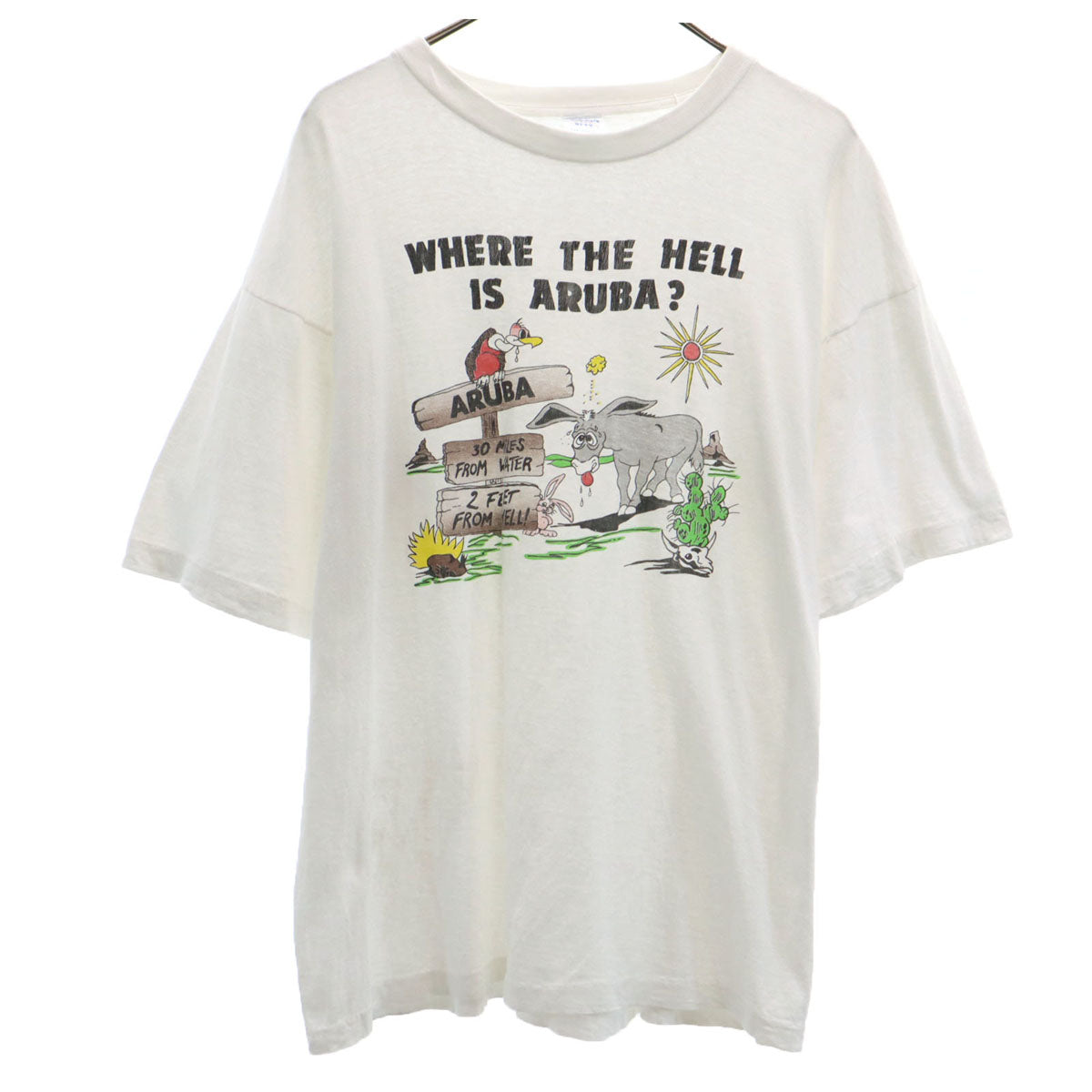 OLD オールド 90s シングルステッチ ロバ 半袖 アニマル Tシャツ ホワイト メンズ