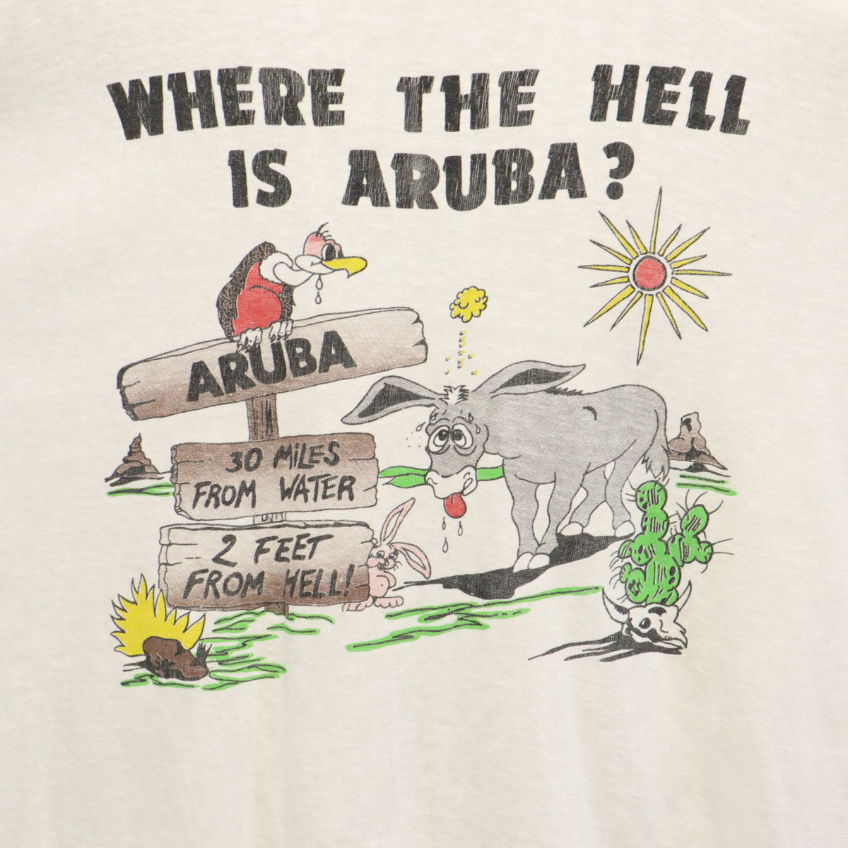 OLD オールド 90s シングルステッチ ロバ 半袖 アニマル Tシャツ ホワイト メンズ