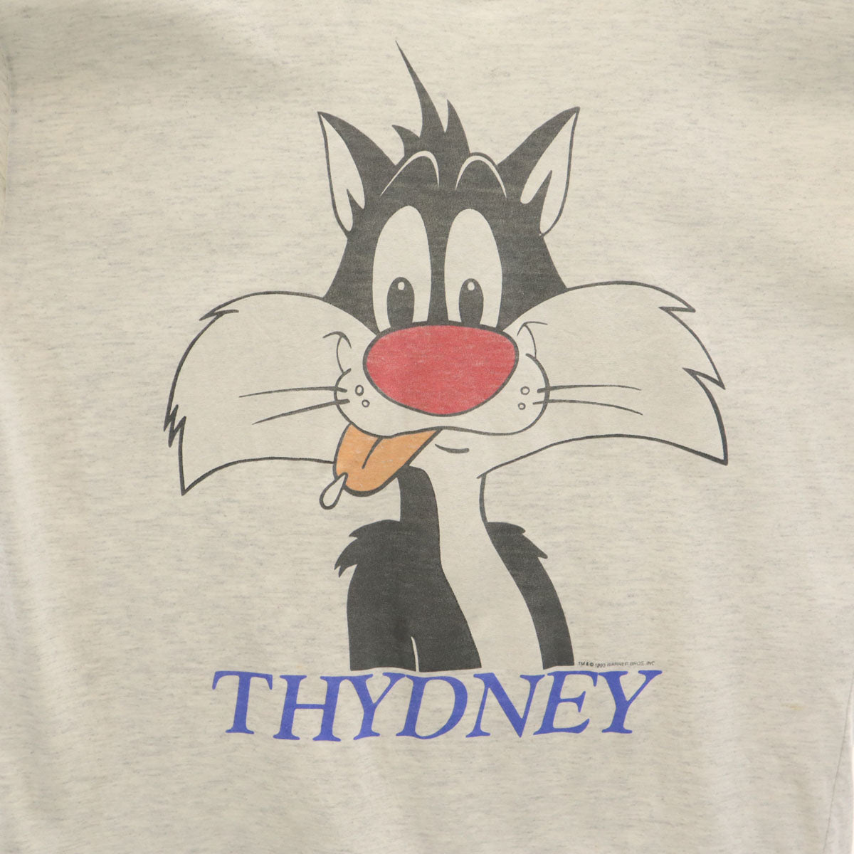 90s オールド オーストラリア製 シルベスターキャット 半袖 シングルステッチ Tシャツ M グレー ルーニーテューンズ ワーナーブラザーズ メンズ
