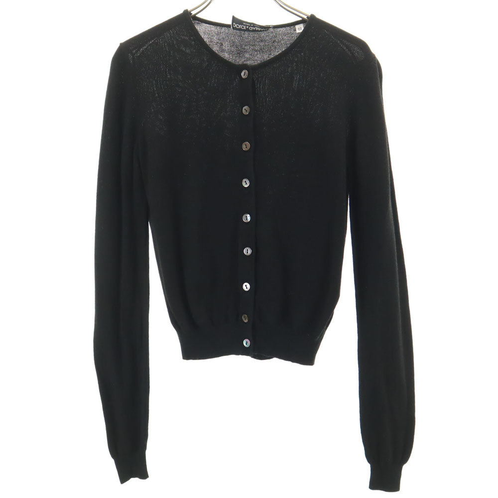 DOLCE&GABBANA ドルチェアンドガッバーナ イタリア製 長袖 ニットカーディガン 40 ブラック レディース