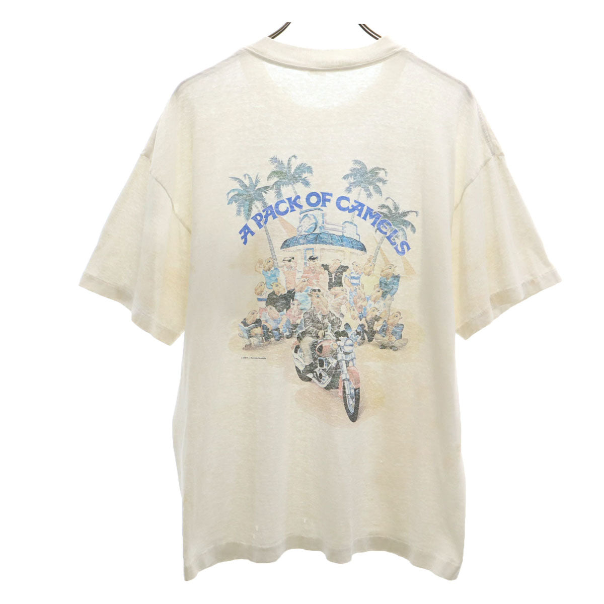 CAMEL キャメル 90s オールド バックプリント キャメル 半袖 シングルステッチ ワンポイント Tシャツ XL ホワイト メンズ