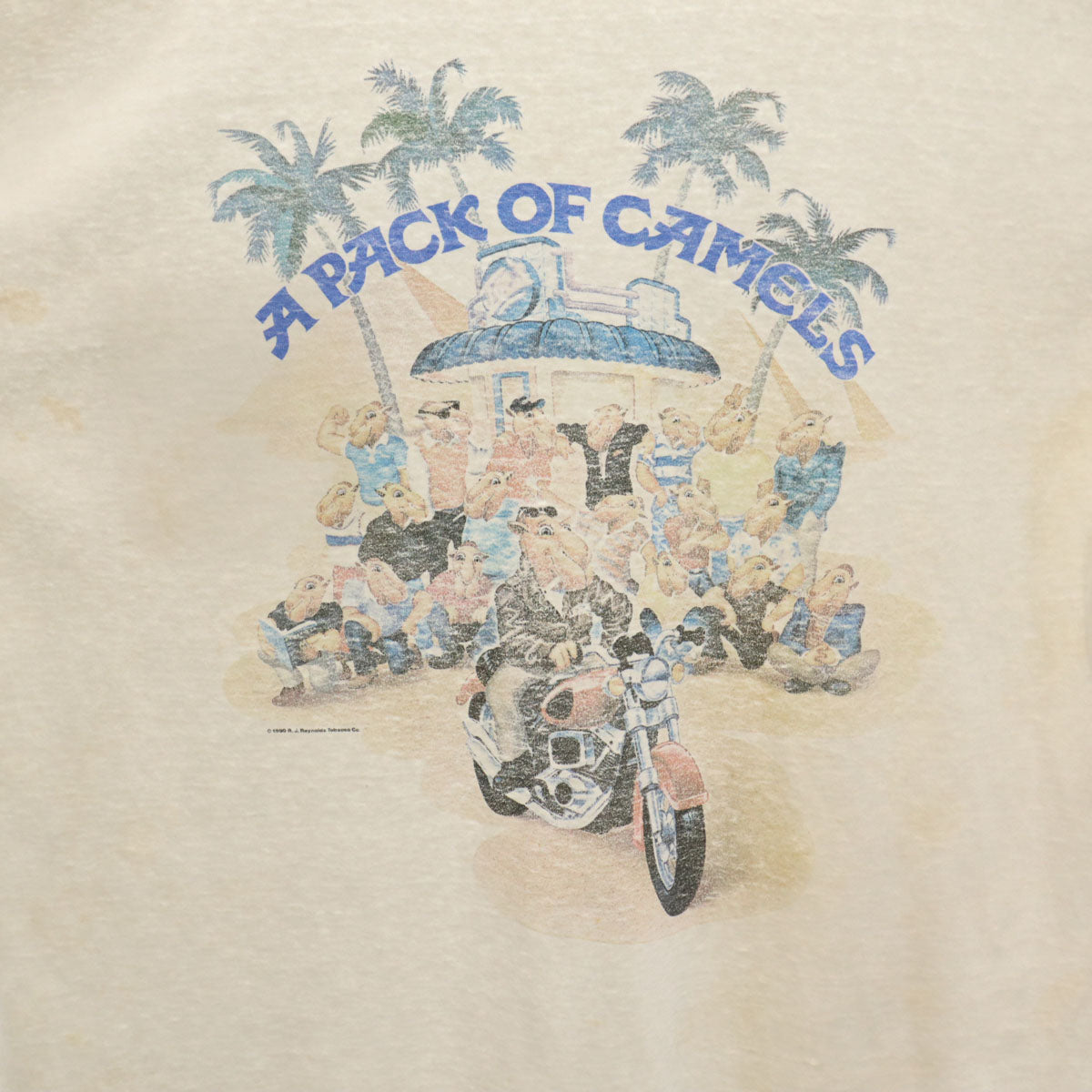 CAMEL キャメル 90s オールド バックプリント キャメル 半袖 シングルステッチ ワンポイント Tシャツ XL ホワイト メンズ