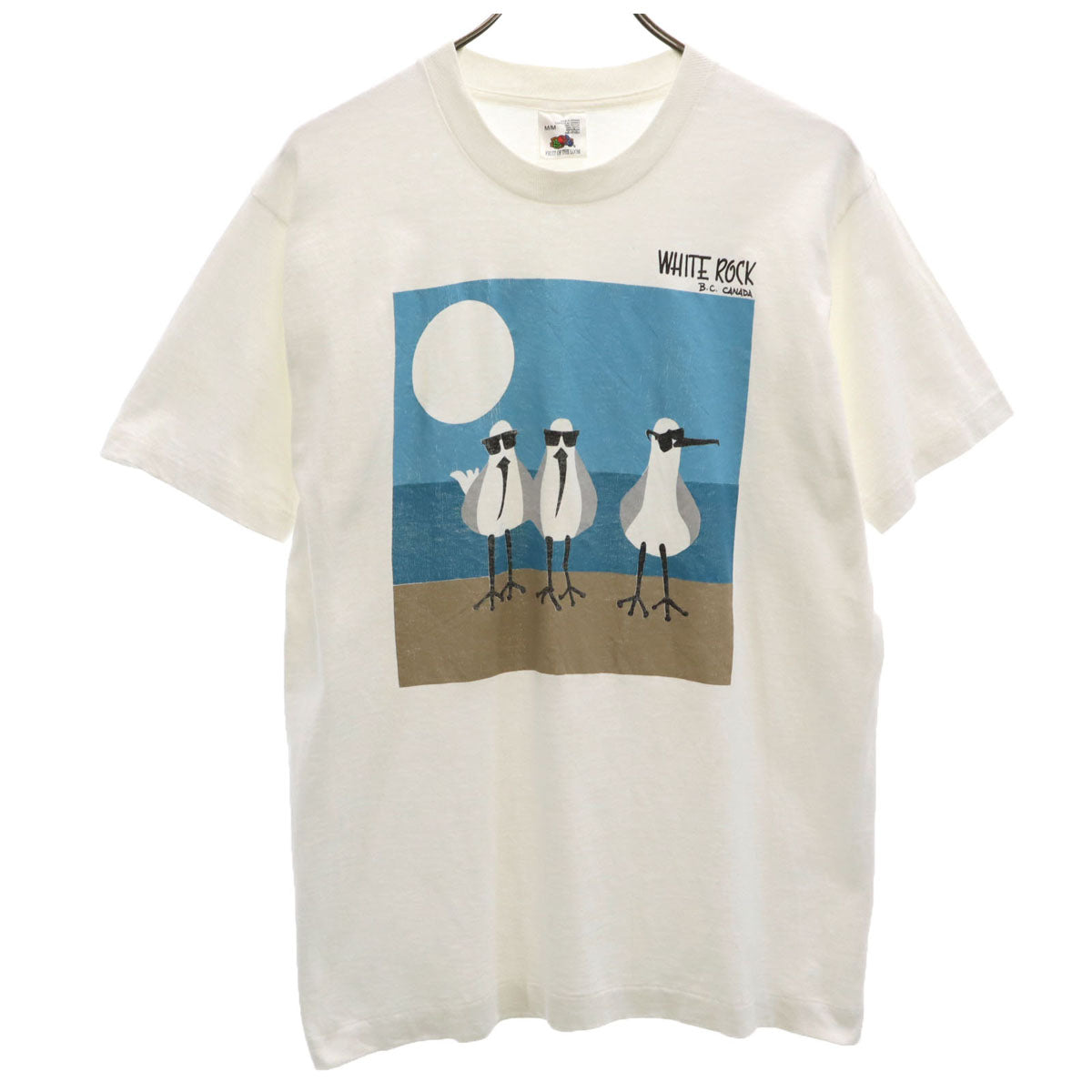 FRUIT OF THE LOOM フルーツオブザルーム 90s オールド カナダ製 鳥 半袖 シングルステッチ Tシャツ M ホワイト メンズ