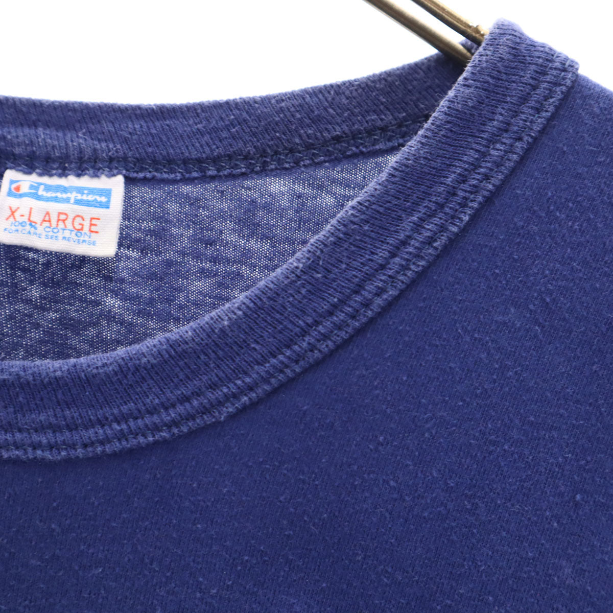 Champion チャンピオン 70s ヴィンテージ USA製 バータグ後期 半袖 シングルステッチ カレッジロゴ Tシャツ XL ブルー シッペンズバーグ大学 メンズ