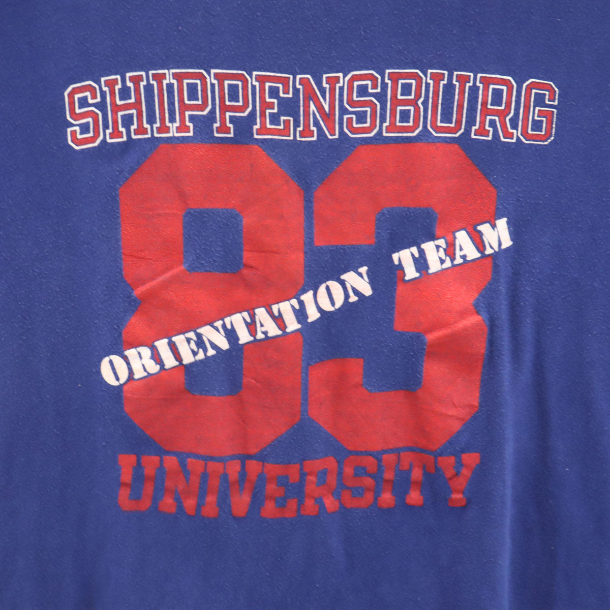 Champion チャンピオン 70s ヴィンテージ USA製 バータグ後期 半袖 シングルステッチ カレッジロゴ Tシャツ XL ブルー シッペンズバーグ大学 メンズ