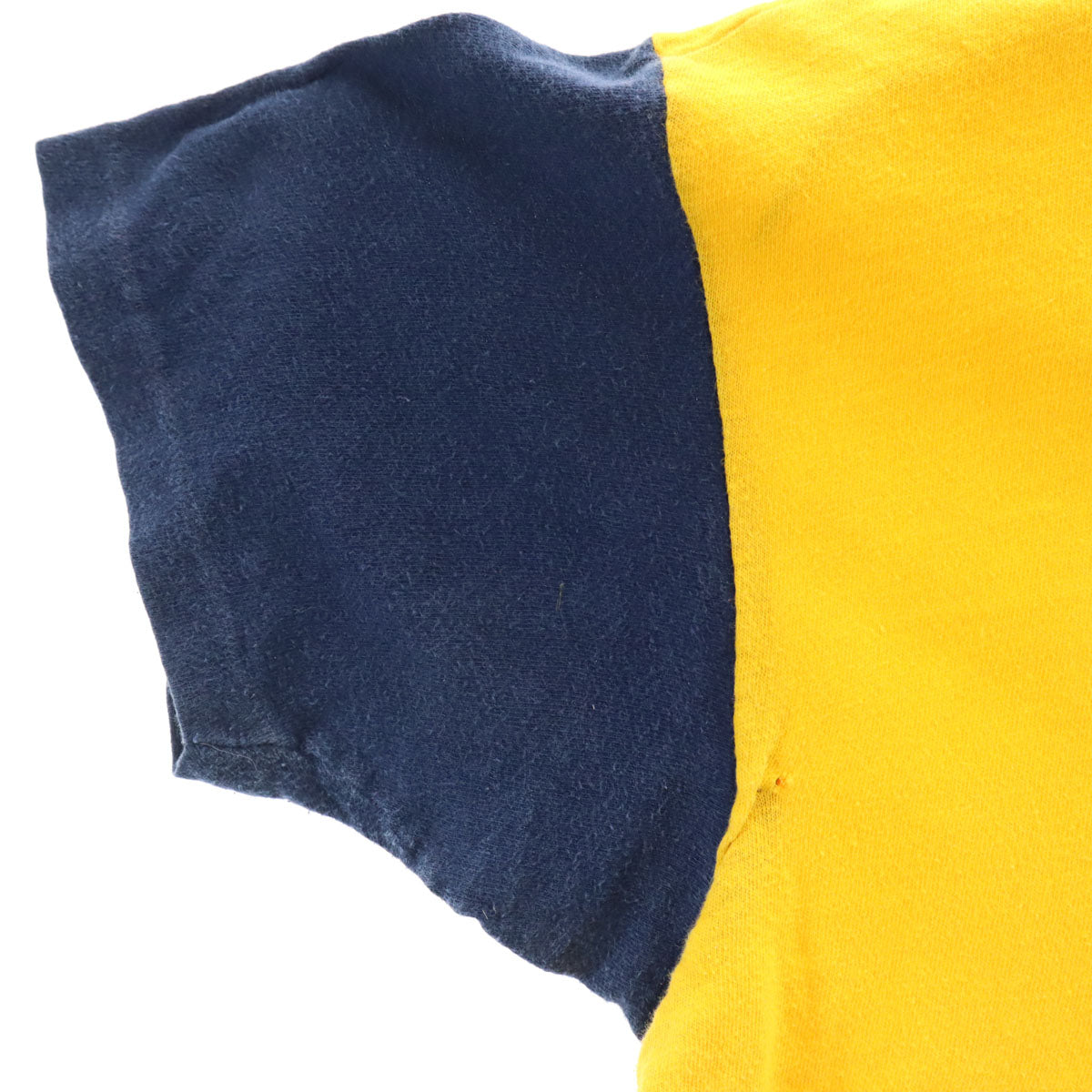 Champion チャンピオン 70s ヴィンテージ USA製 バータグ後期 半袖 シングルステッチ カレッジロゴ Tシャツ L ネイビー×イエロー ミシガン大学 メンズ