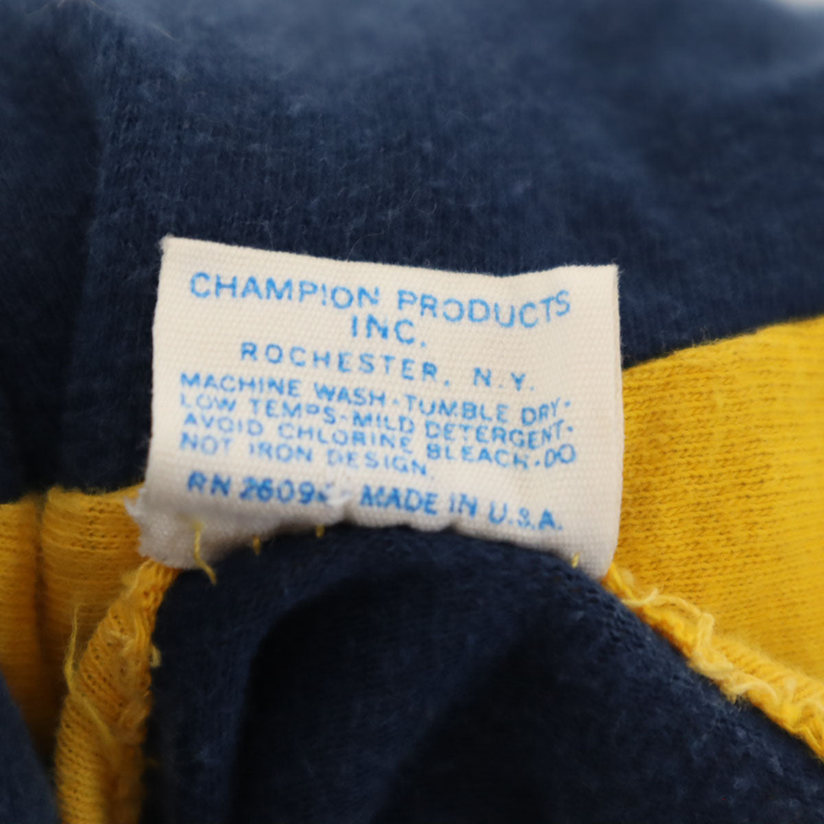 Champion チャンピオン 70s ヴィンテージ USA製 バータグ後期 半袖 シングルステッチ カレッジロゴ Tシャツ L ネイビー×イエロー ミシガン大学 メンズ