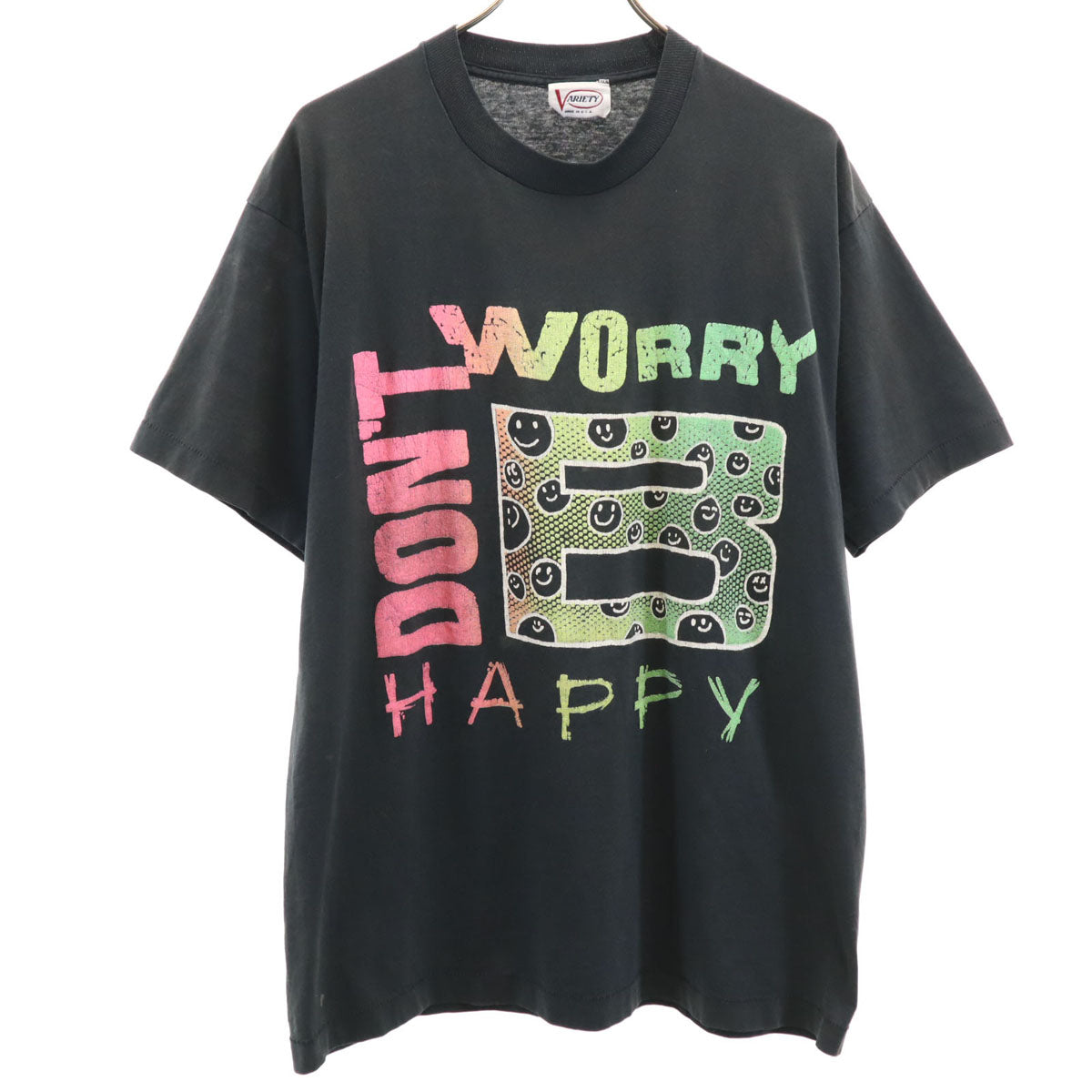 VARIETY 80s ヴィンテージ USA製 半袖 シングルステッチ プリントロゴ Tシャツ free ブラック メンズ