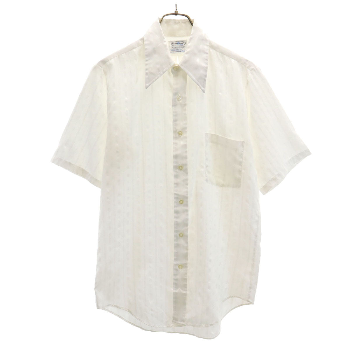 TOWNCRAFT タウンクラフト 70s ヴィンテージ ストライプ柄 半袖 シャツ ホワイト PENNEYS メンズ
