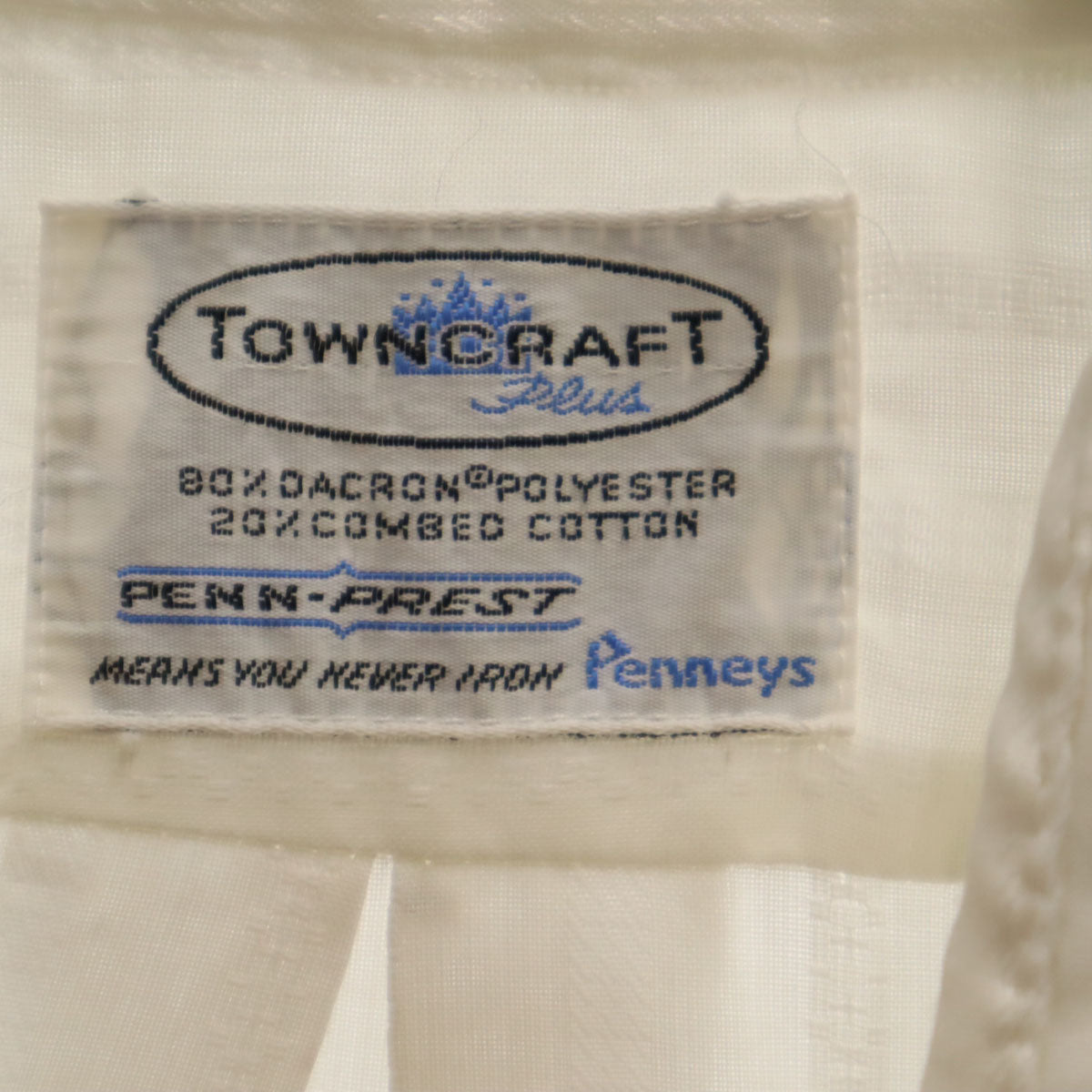 TOWNCRAFT タウンクラフト 70s ヴィンテージ ストライプ柄 半袖 シャツ ホワイト PENNEYS メンズ