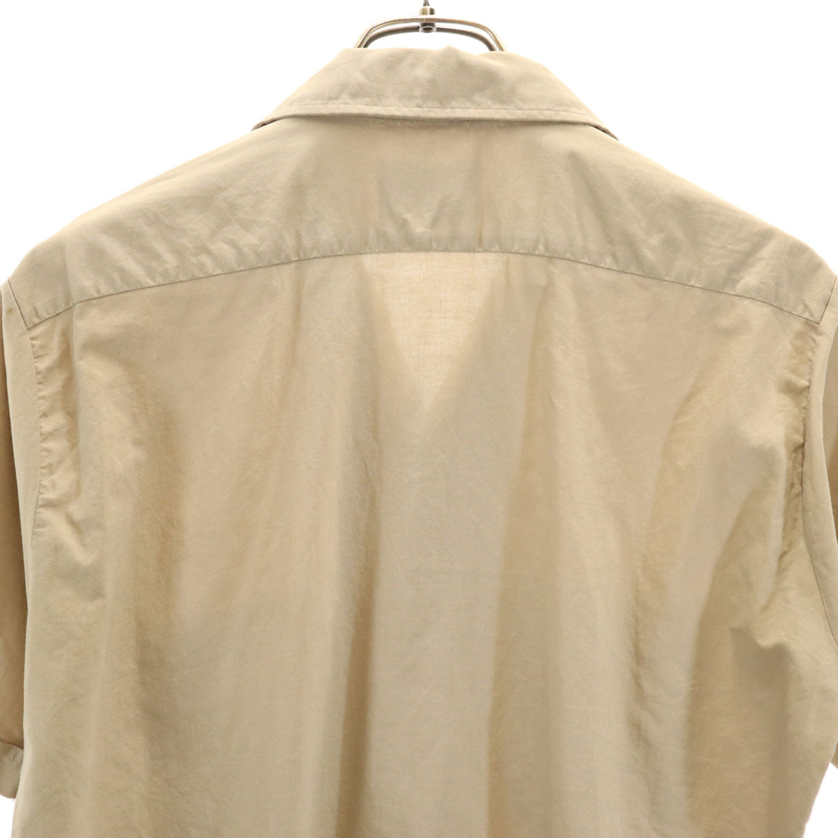 ARROW アロー 60s USA製 ヴィンテージ 開襟 半袖 オープンカラーシャツ S ベージュ メンズ