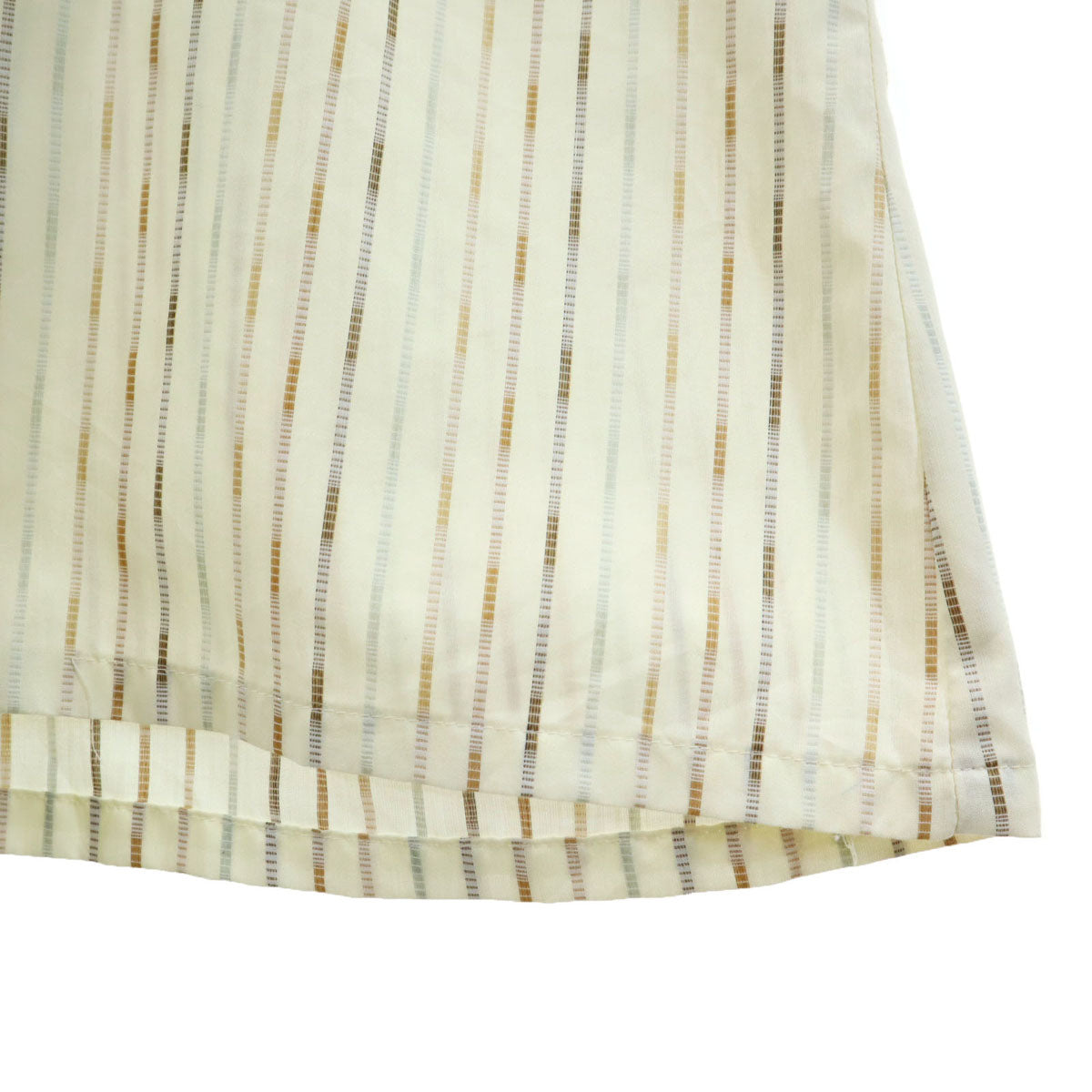 70s ヴィンテージ 開襟 ストライプ柄 半袖 オープンカラーシャツ M 生成り メンズ