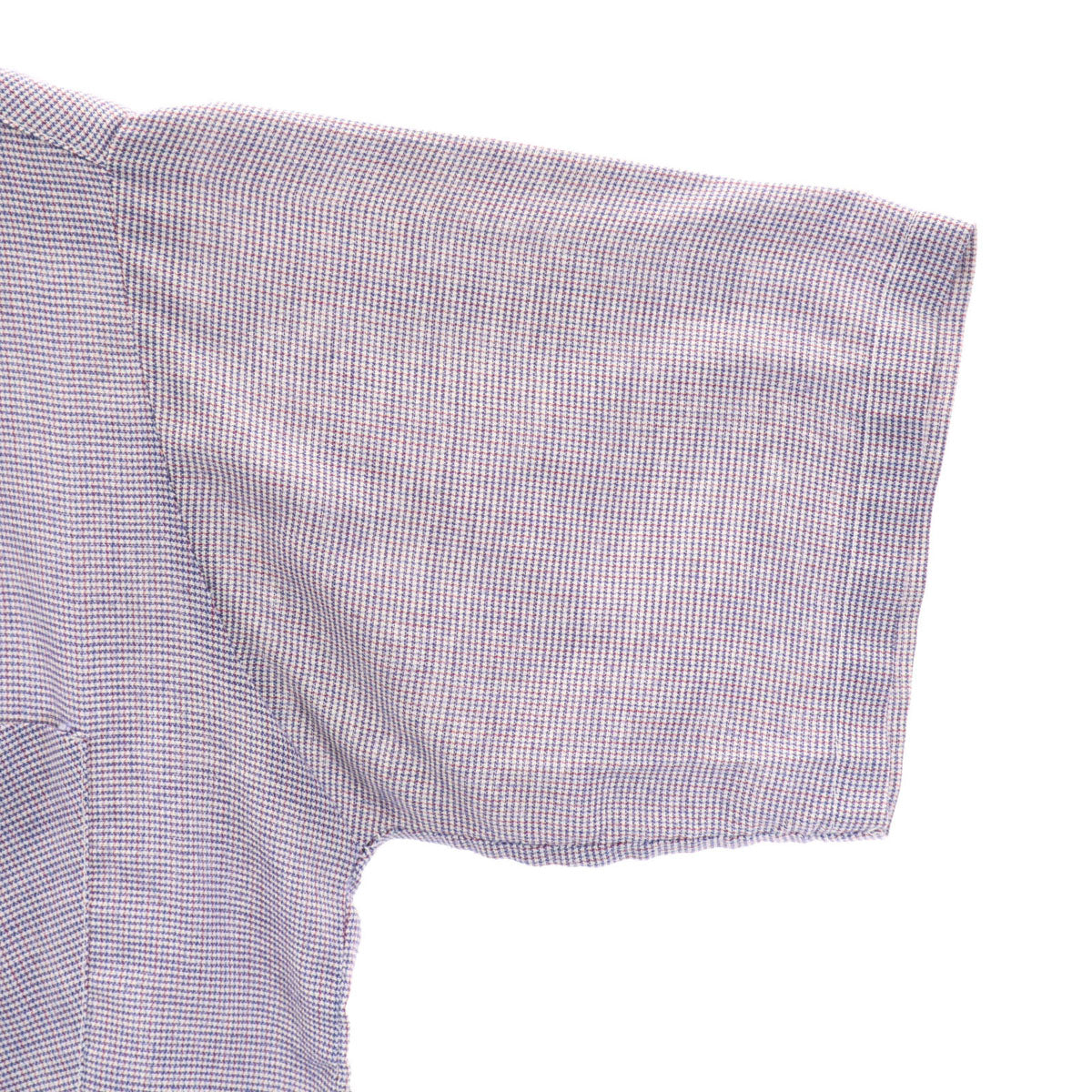 70s USA製 ヴィンテージ チェック柄 半袖 シャツ M ネイビー permanent press メンズ