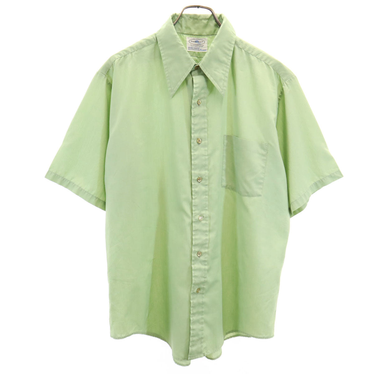 TOWNCRAFT タウンクラフト 70s ヴィンテージ 半袖 シャツ 黄緑 PENNEYS メンズ