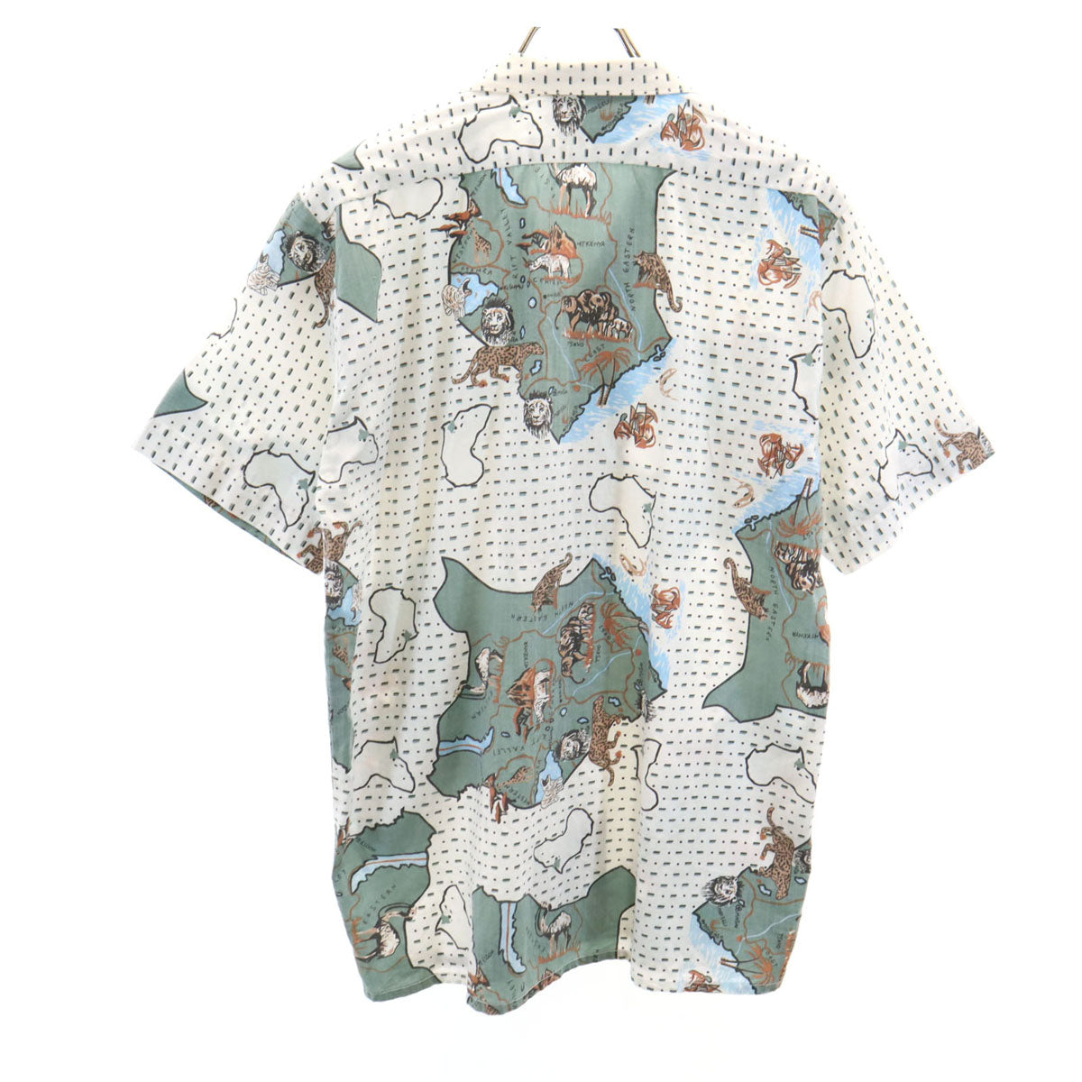 VINTAGE ヴィンテージ 60s 開襟 アニマル柄 半袖 オープンカラーシャツ ホワイト メンズ