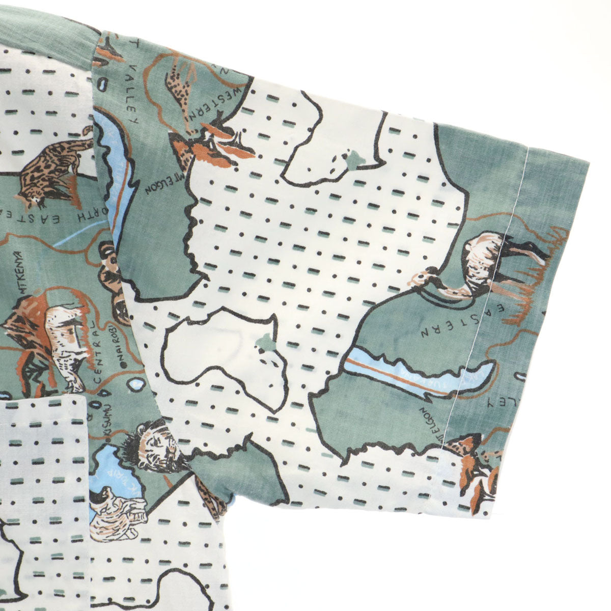 VINTAGE ヴィンテージ 60s 開襟 アニマル柄 半袖 オープンカラーシャツ ホワイト メンズ