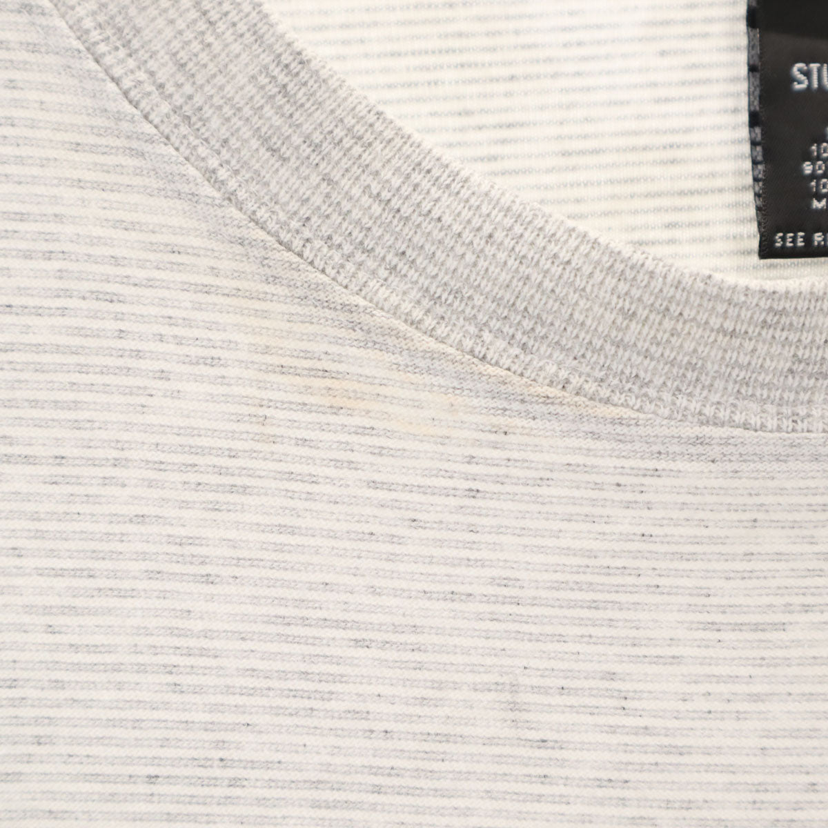 Warner Bros ワーナーブラザーズ 90s オールド USA製 ボーダー柄 ルーニーテューンズ 半袖 シングルステッチ Tシャツ XL グレー マービンザマーシャン メンズ