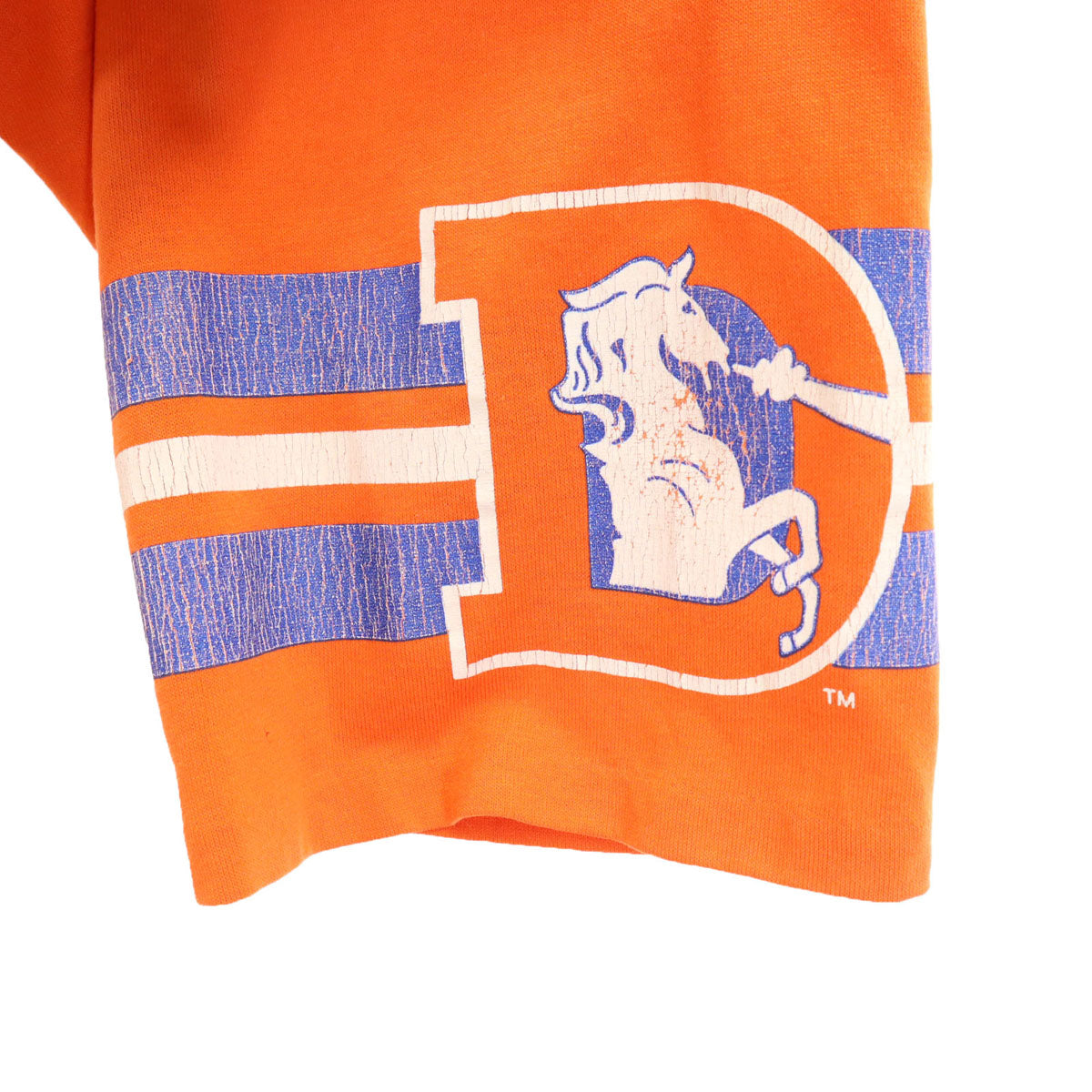 80s 90s オールド USA製 ブロンコス 半袖 シングルステッチ Vネック フットボール Tシャツ XL オレンジ BRONCOS メンズ