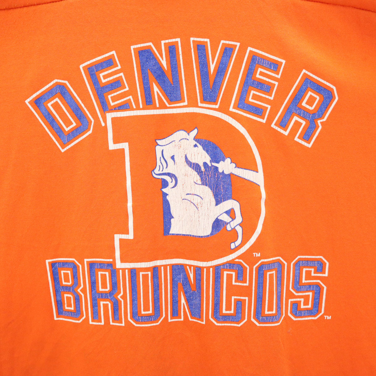 80s 90s オールド USA製 ブロンコス 半袖 シングルステッチ Vネック フットボール Tシャツ XL オレンジ BRONCOS メンズ