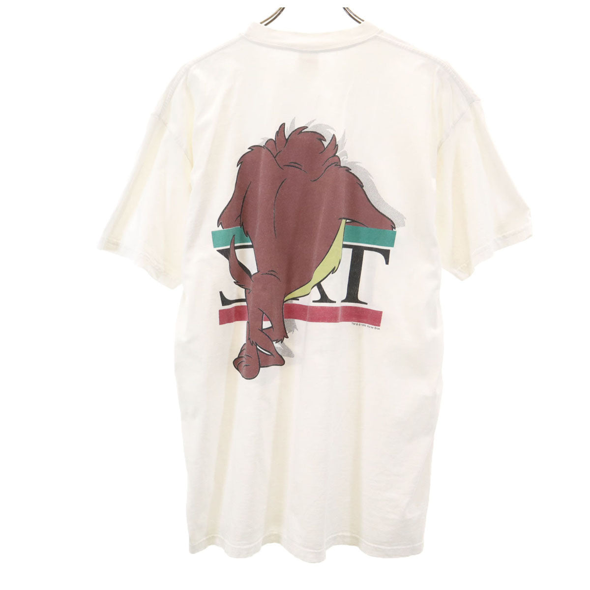 90s オールド メキシコ製 タズマニアンデビル 半袖 両面プリント Tシャツ L ホワイト ワーナーブラザーズ メンズ