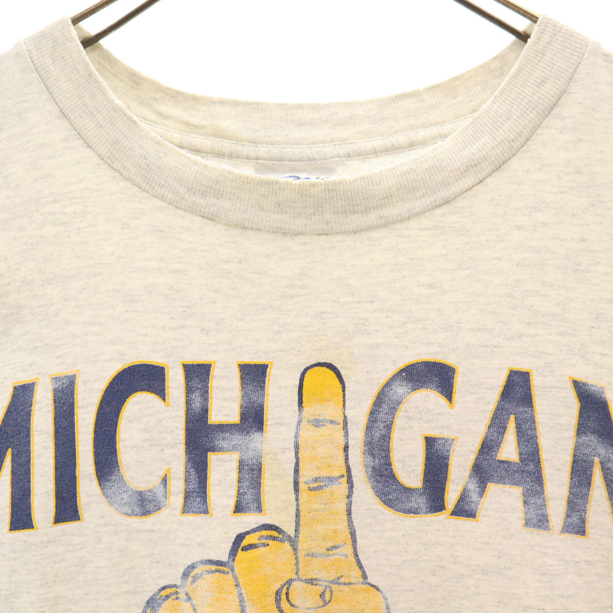 GILDAN ギルダン 90s オールド 刺繍タグ ミシガン大学 半袖 カレッジ Tシャツ XXL グレー メンズ