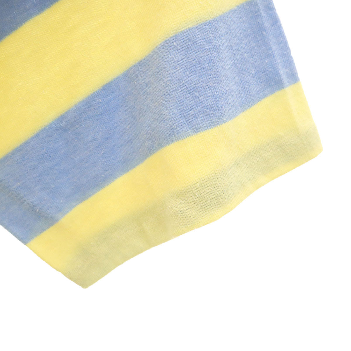 80s ヴィンテージ USA製 ボーダー柄 半袖 シングルステッチ Tシャツ M イエロー メンズ