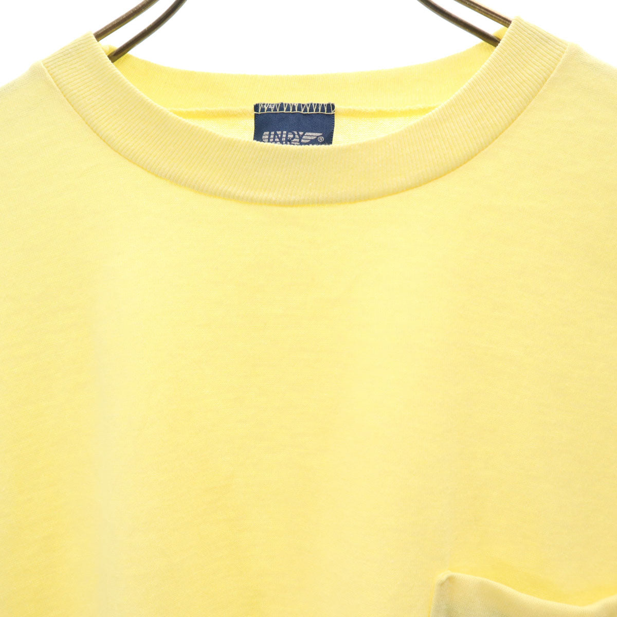 80s ヴィンテージ USA製 ボーダー柄 半袖 シングルステッチ Tシャツ M イエロー メンズ