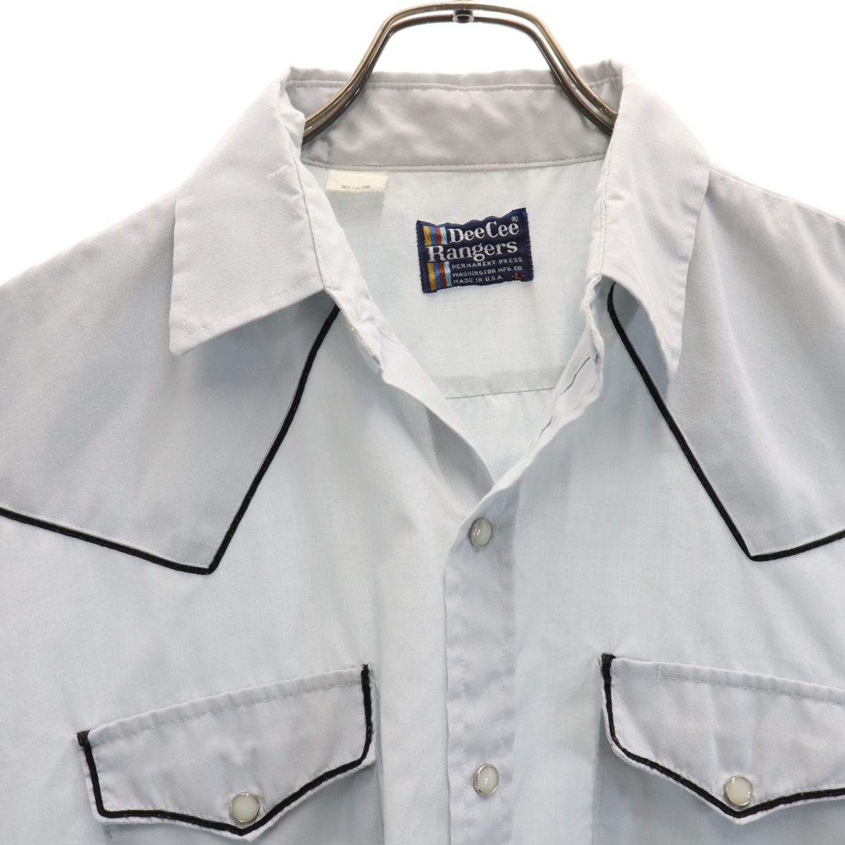 DeeCeeRangers 80s USA製 ヴィンテージ 長袖 ウエスタンシャツ L ブルー系 メンズ