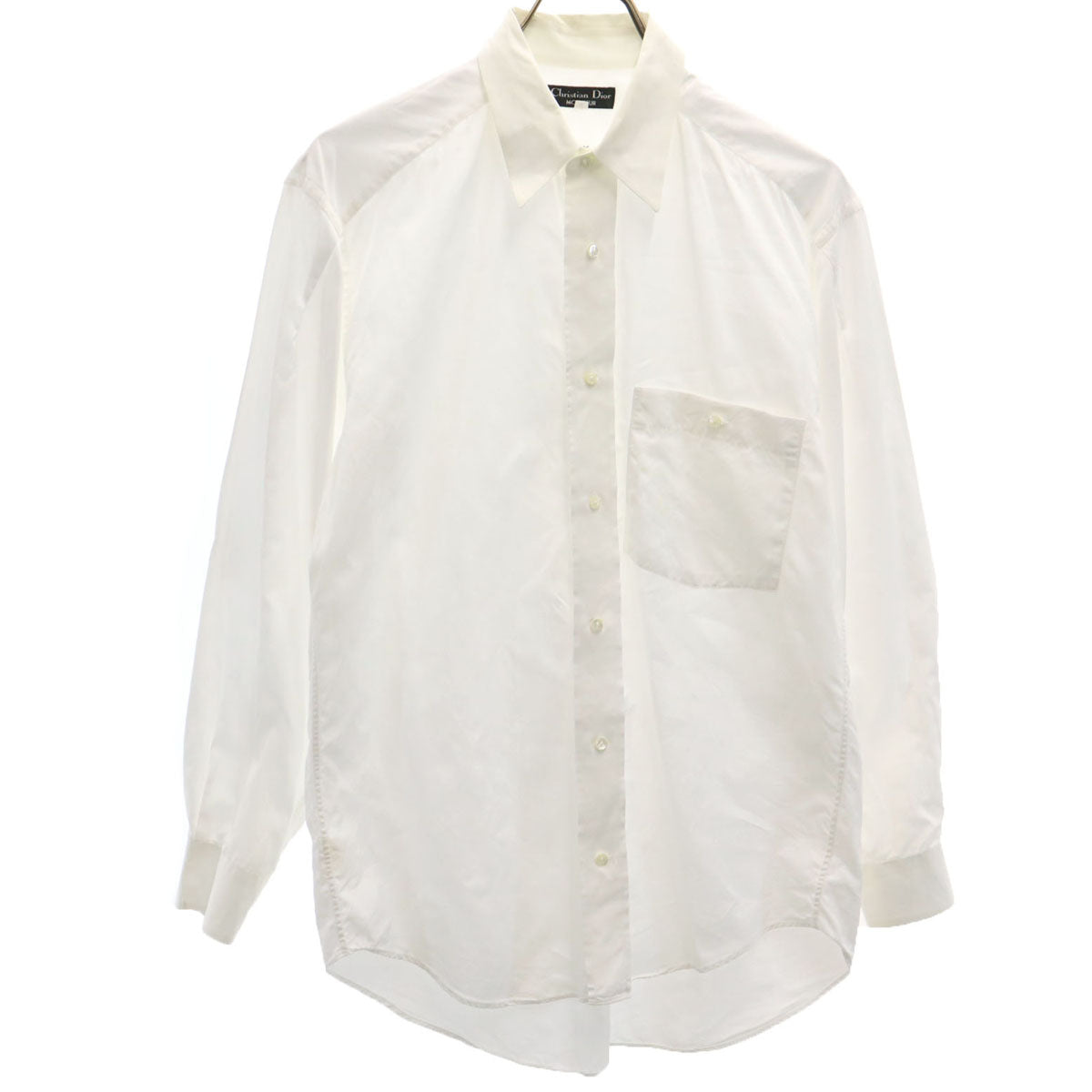 Christian Dior MONSIEUR クリスチャンディオール ムッシュ 90s オールド 長袖 コットンシャツ S ホワイト メンズ