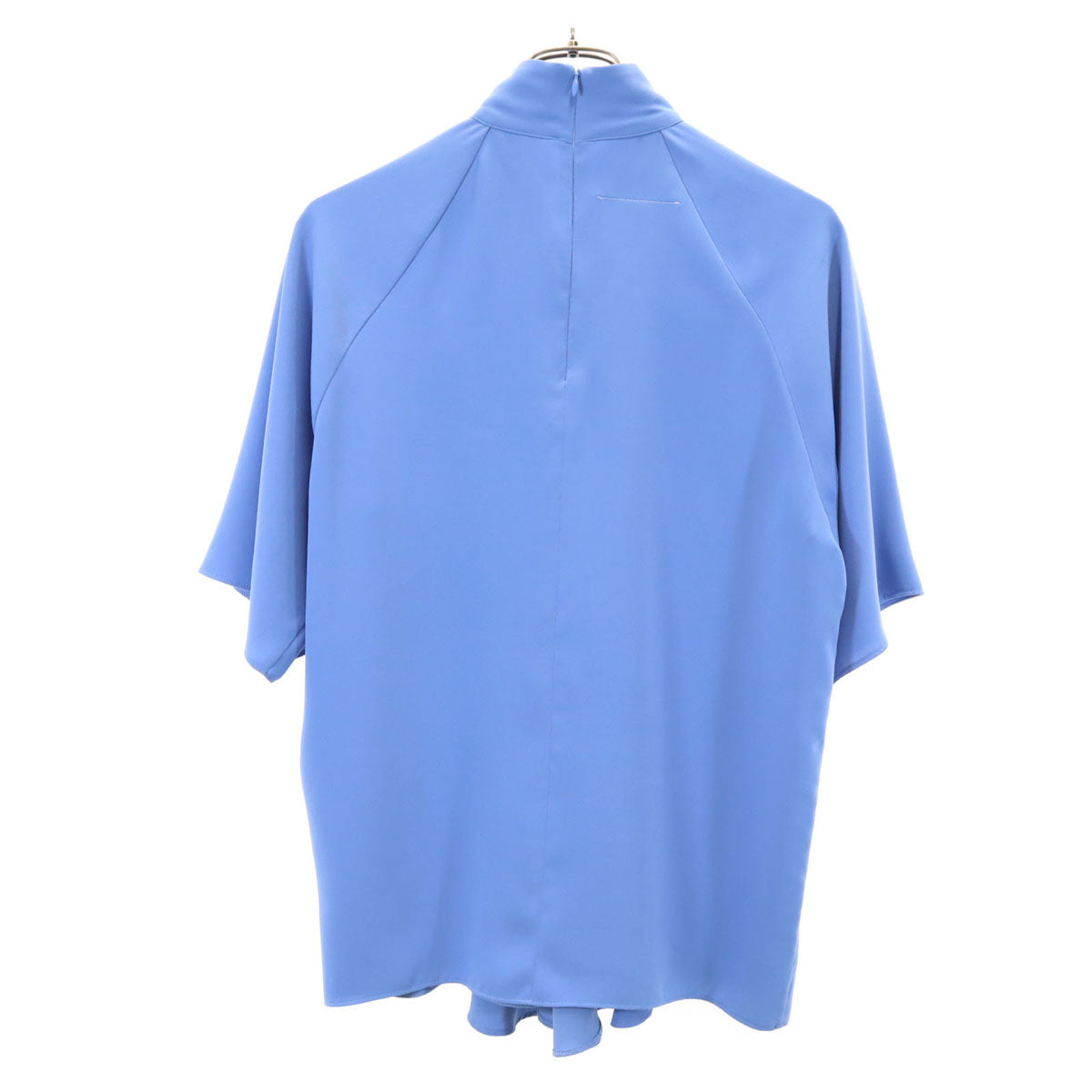 MM6 エムエムシックス 21SS イタリア製 半袖 ギャザーハイネック ブラウス 36 ブルー レディース