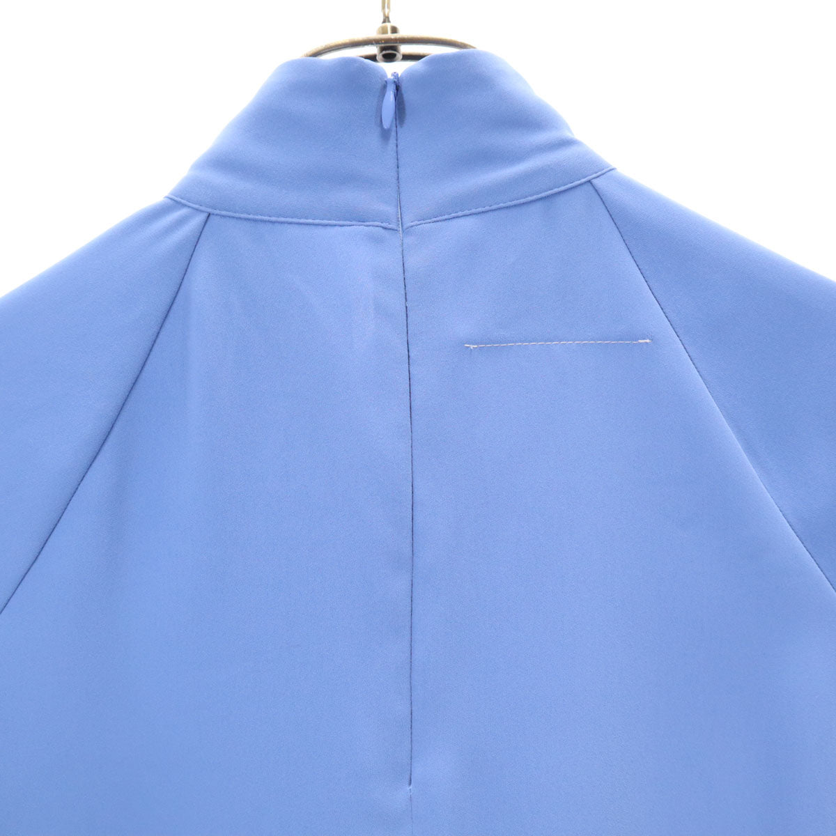 MM6 エムエムシックス 21SS イタリア製 半袖 ギャザーハイネック ブラウス 36 ブルー レディース