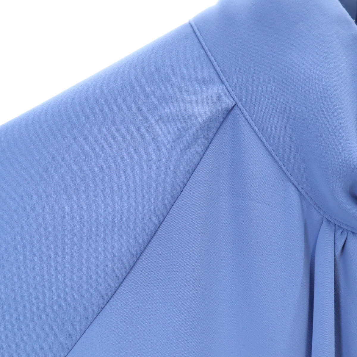 MM6 エムエムシックス 21SS イタリア製 半袖 ギャザーハイネック ブラウス 36 ブルー レディース