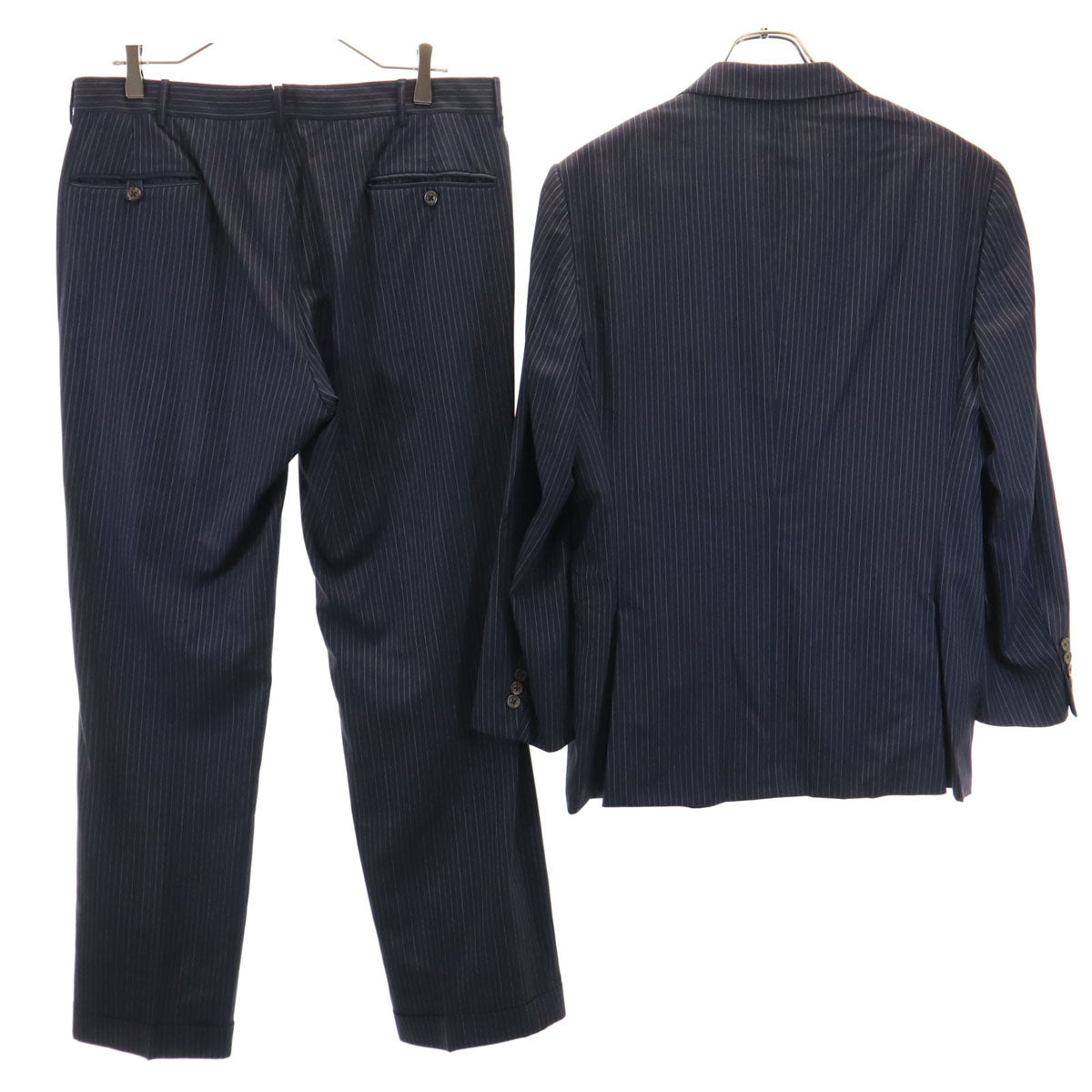 Polo by Ralph Lauren ポロバイラルフローレン イタリア製 ストライプ柄 スーツ 上下 セットアップ 38S ネイビー メンズ